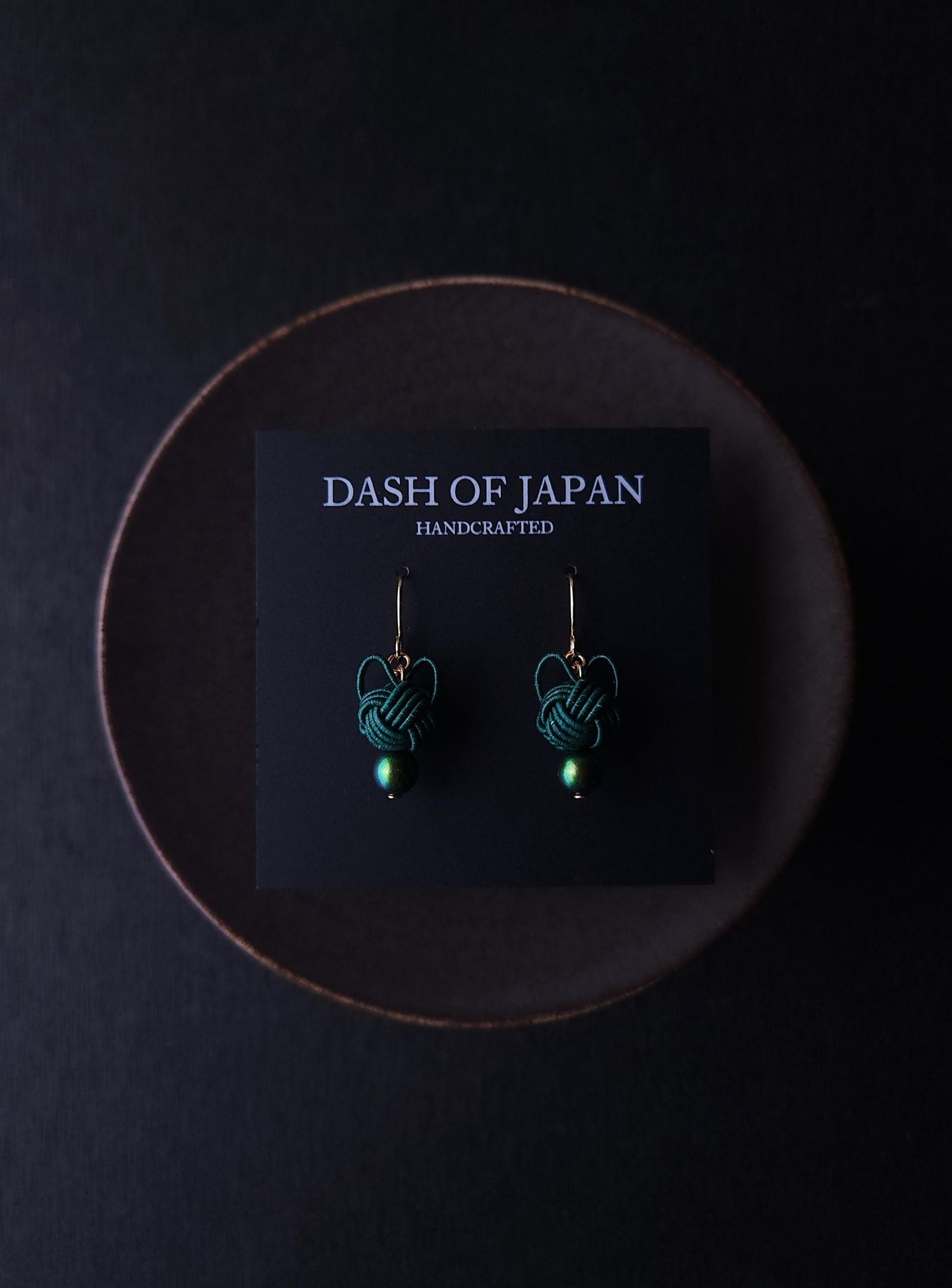 Cat Head Earrings - Deep Green