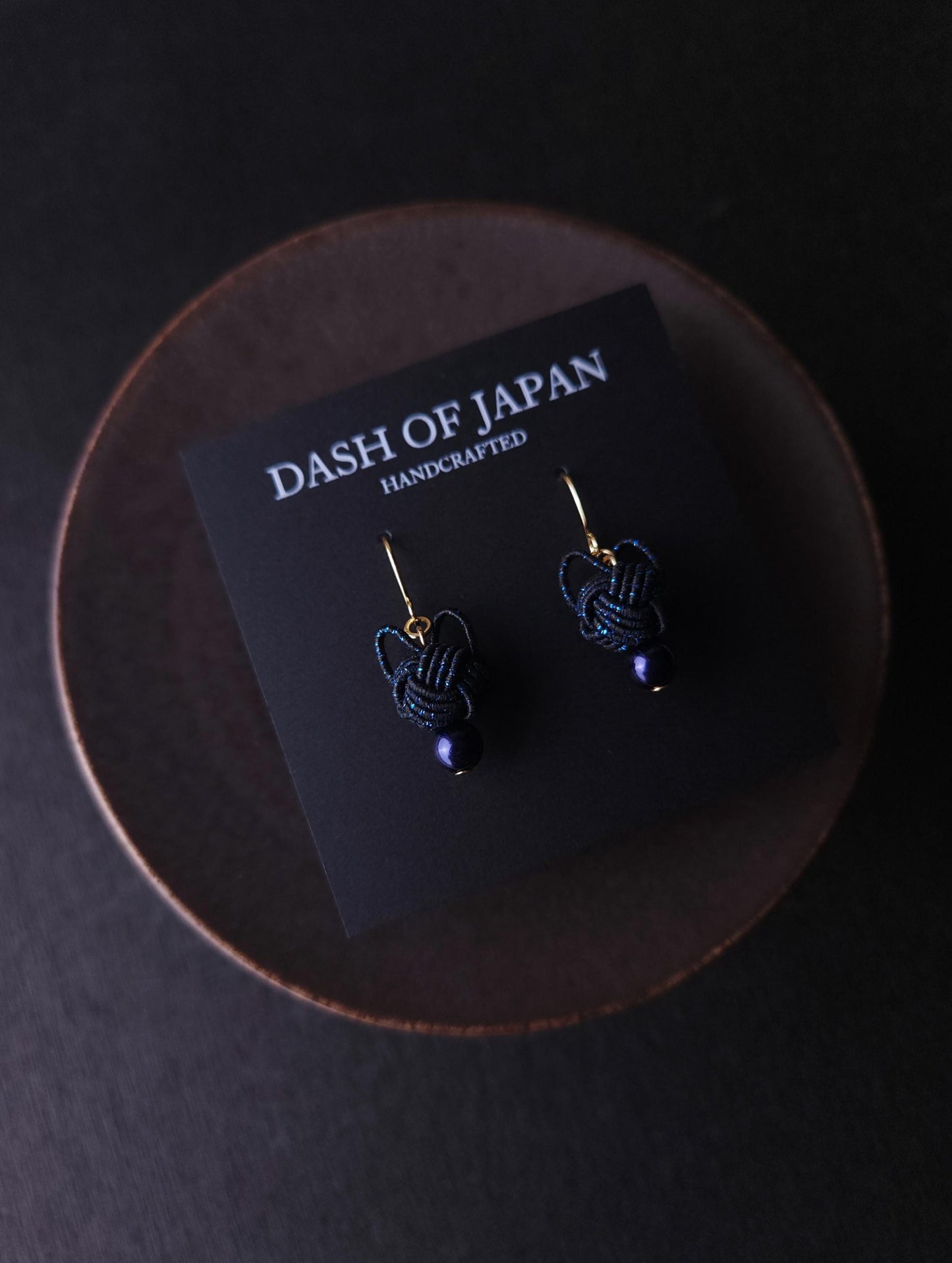Cat Head Earrings - Black with Blue Sparkle