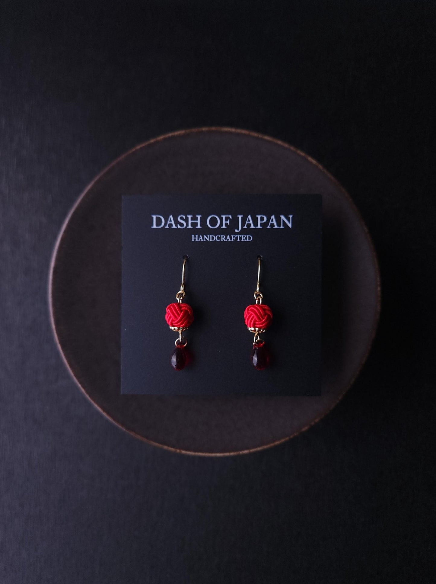 Simple Drop Earrings - Red