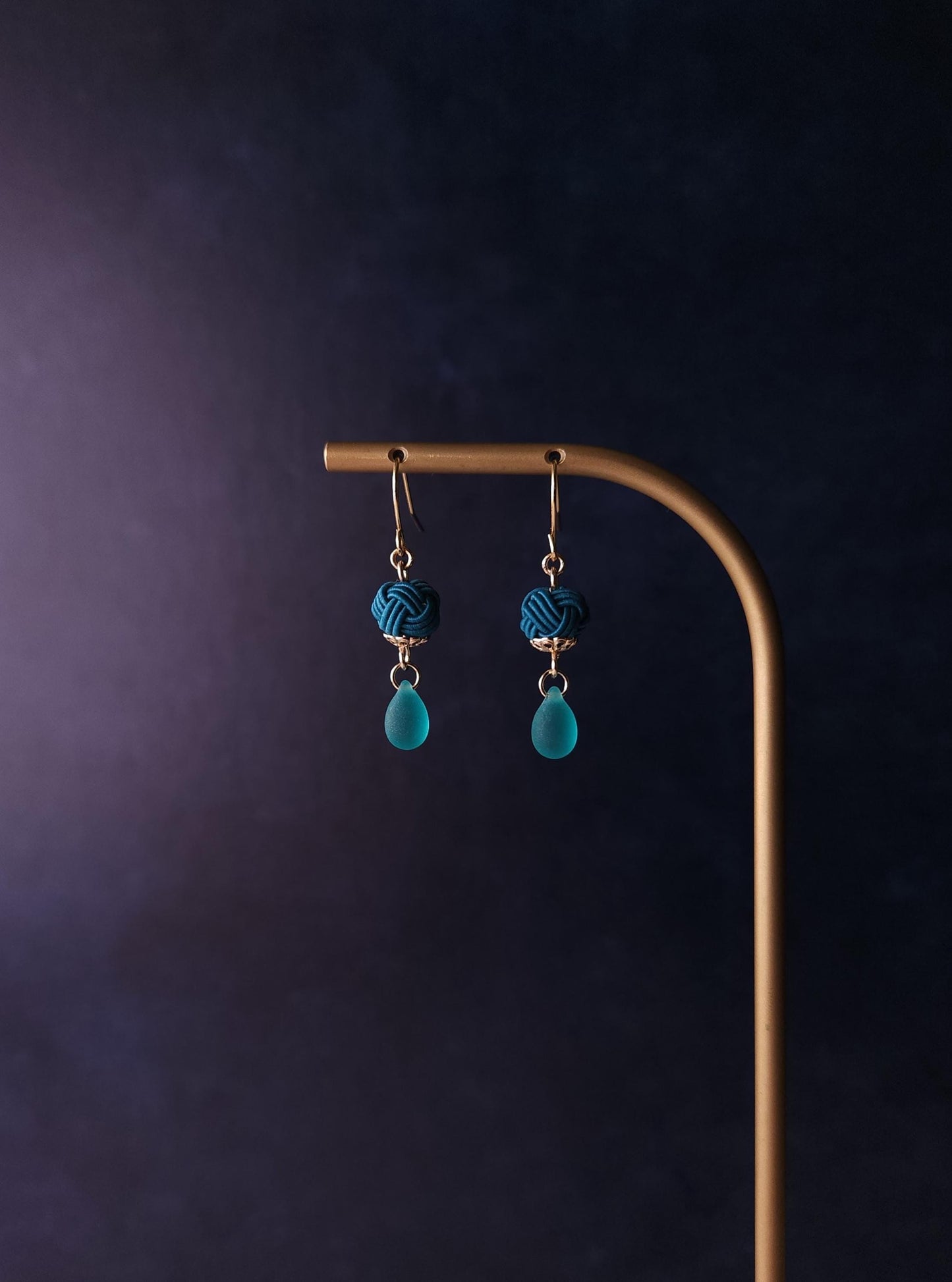 Simple Drop Earrings- Teal Green