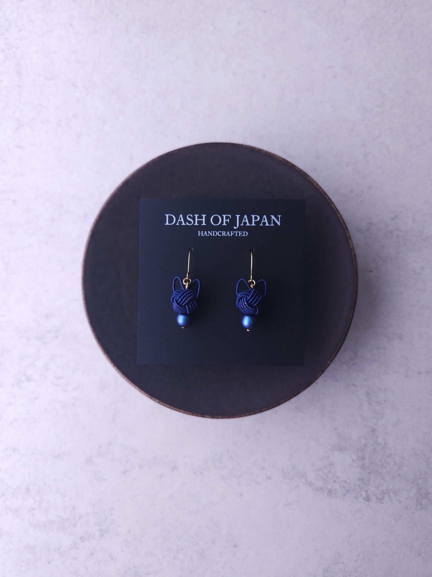 Cat Head Earrings - Navy Blue