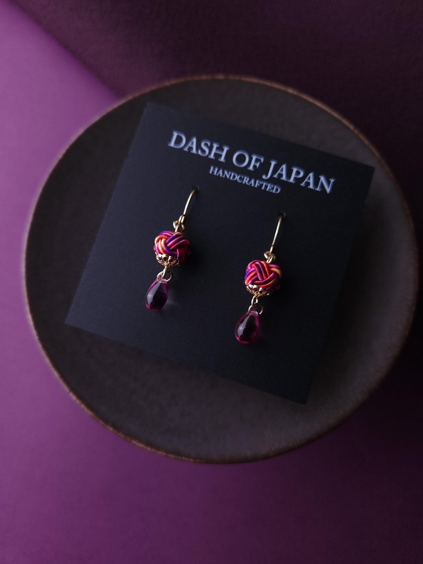 Simple Drop Earrings - Purple Pink Orange