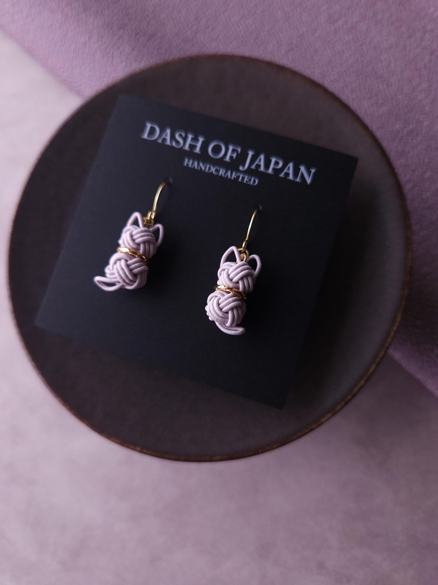 Cat Earrings - Lavender Gray
