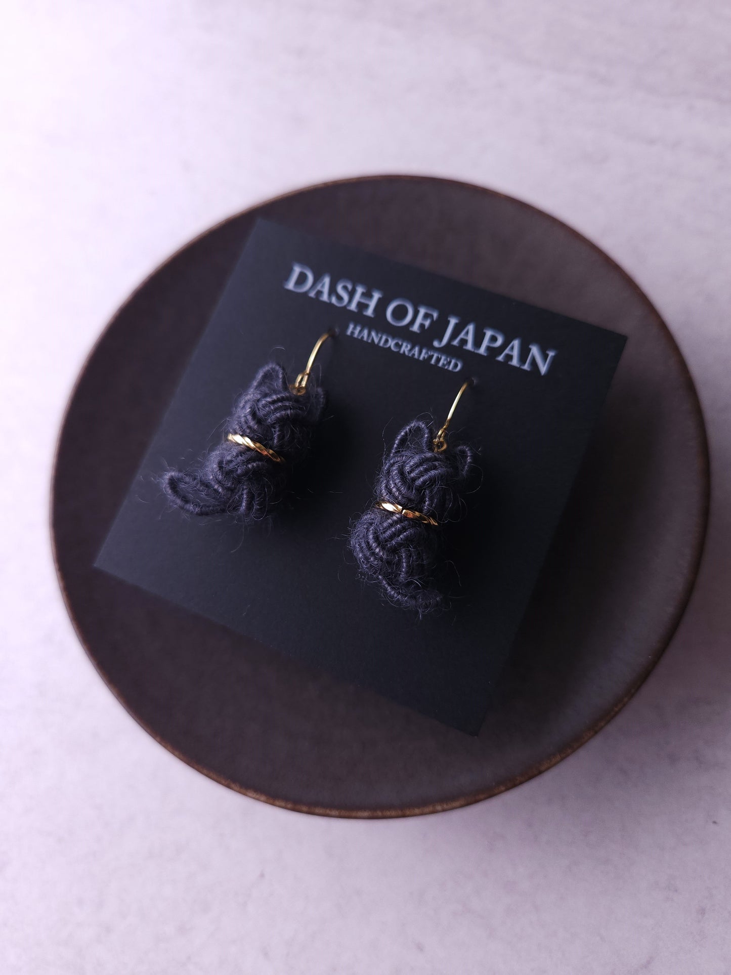 Fluffy Cat Earrings - Charcoal
