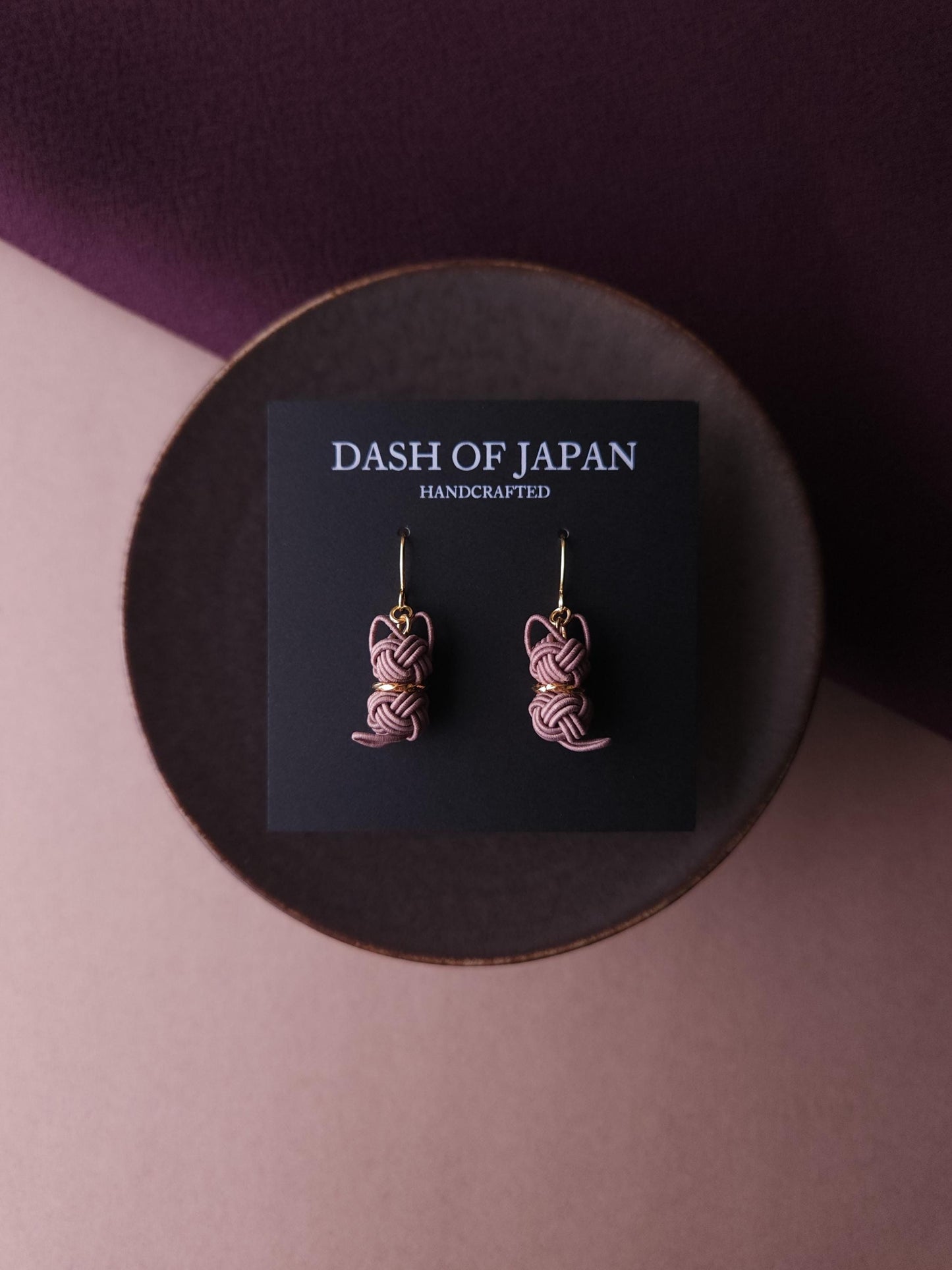 Cat Earrings - Satin Taupe