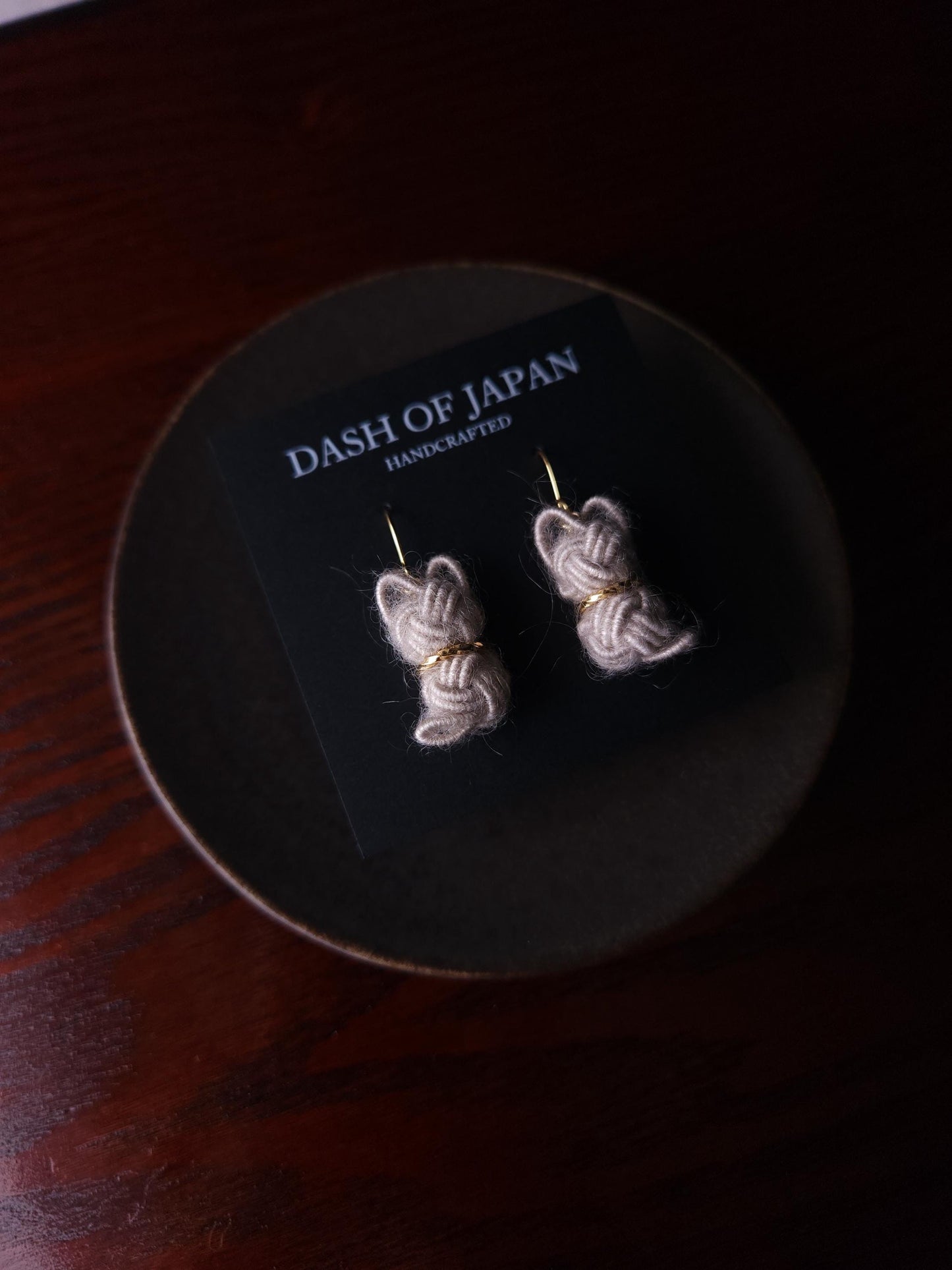 Fluffy Cat Earrings - Silver Gray