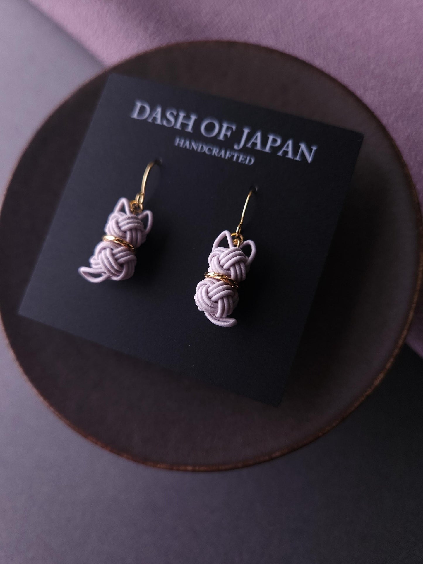 Cat Earrings - Lavender Gray