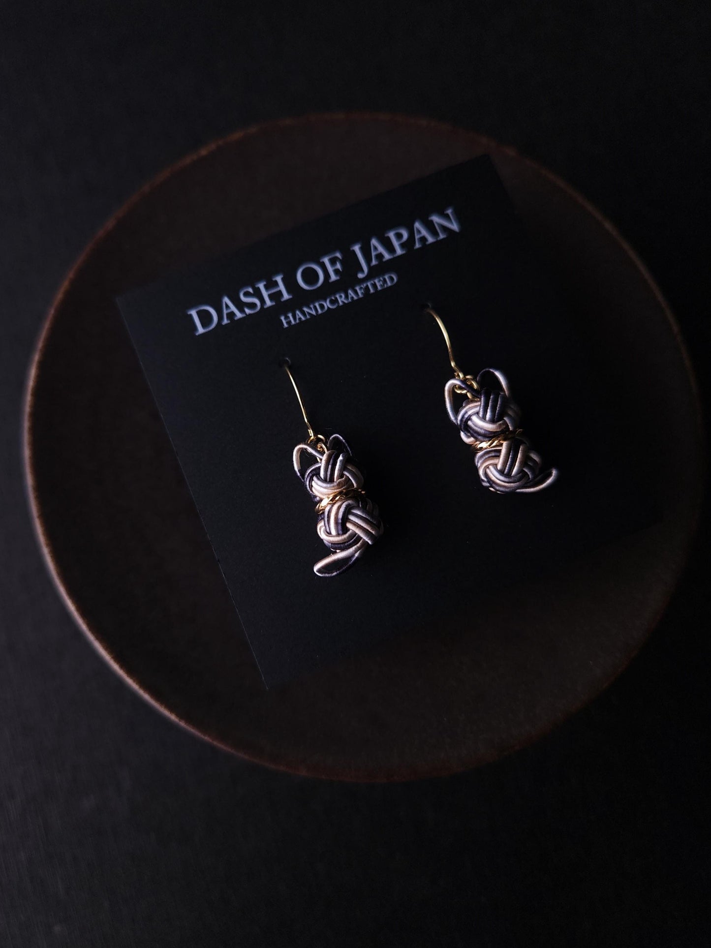 Cat Earrings- Black and White Bicolor