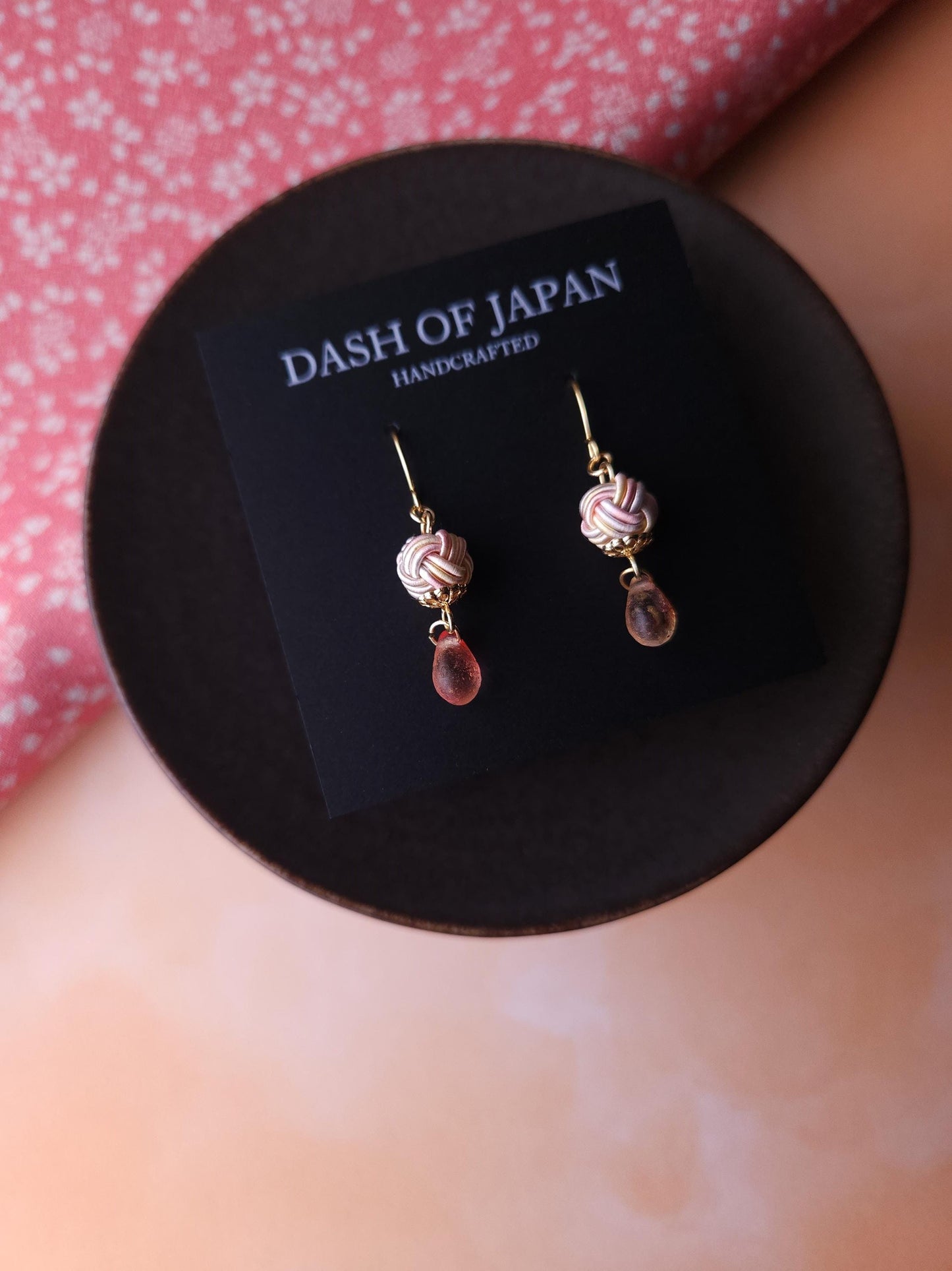 Simple Drop Earrings - Sakura Pink