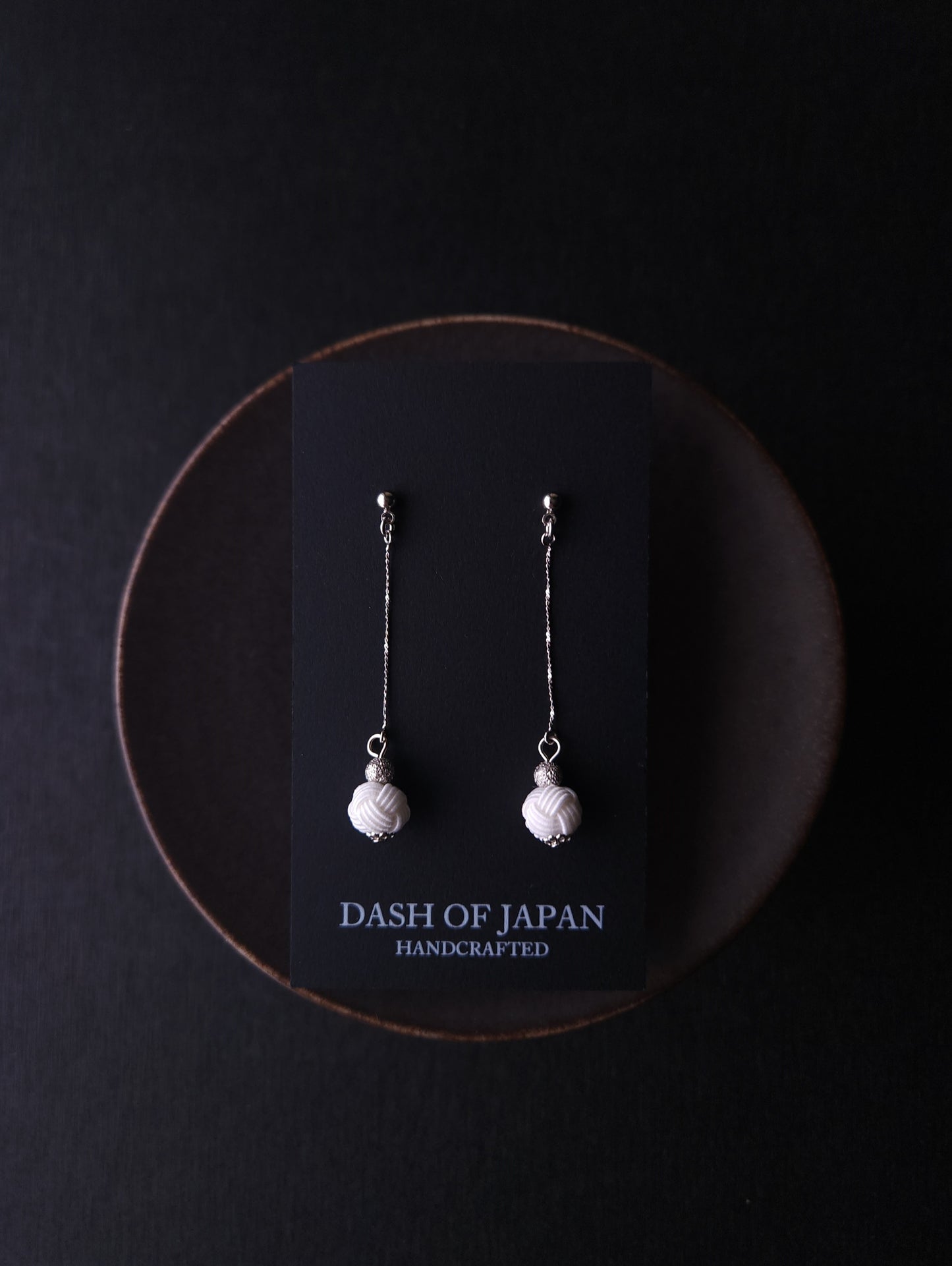 Long Drop Earrings - White