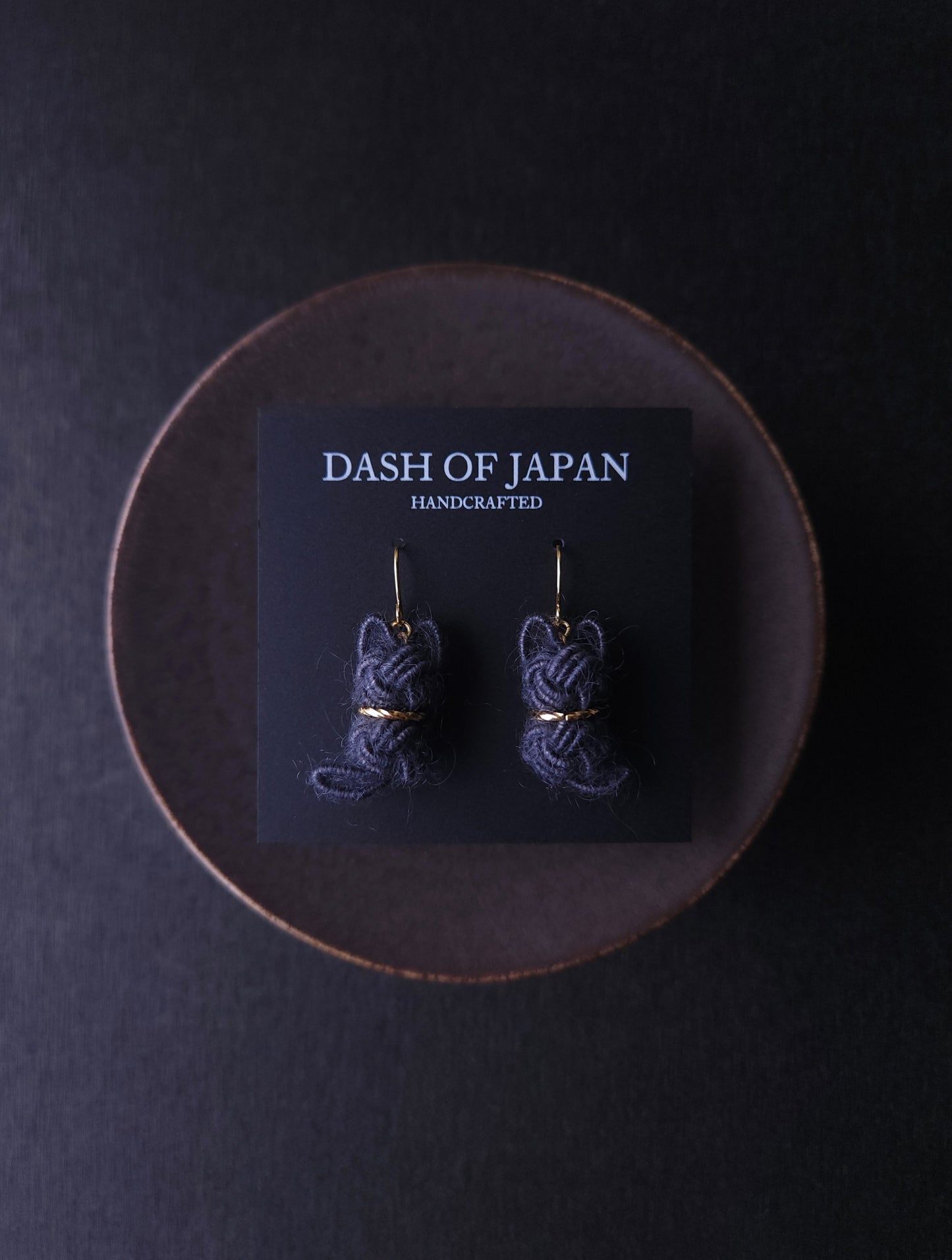 Fluffy Cat Earrings - Charcoal