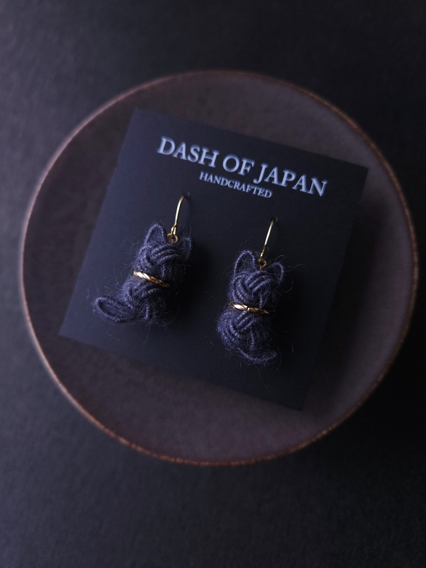 Fluffy Cat Earrings - Charcoal