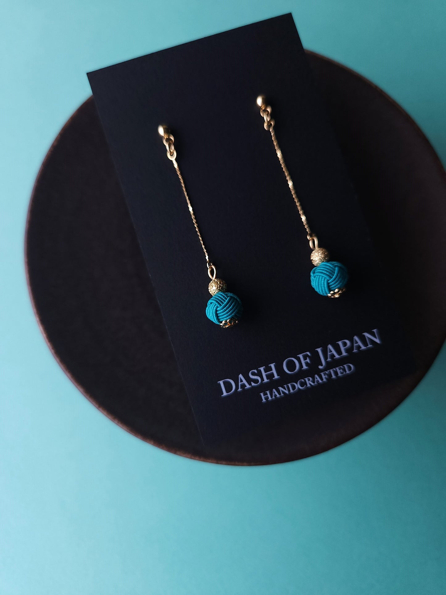 Long Drop Earrings - Peacock Green