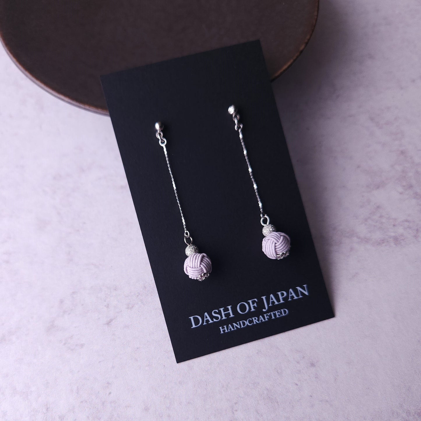 Long Drop Earrings - Lavender Gray