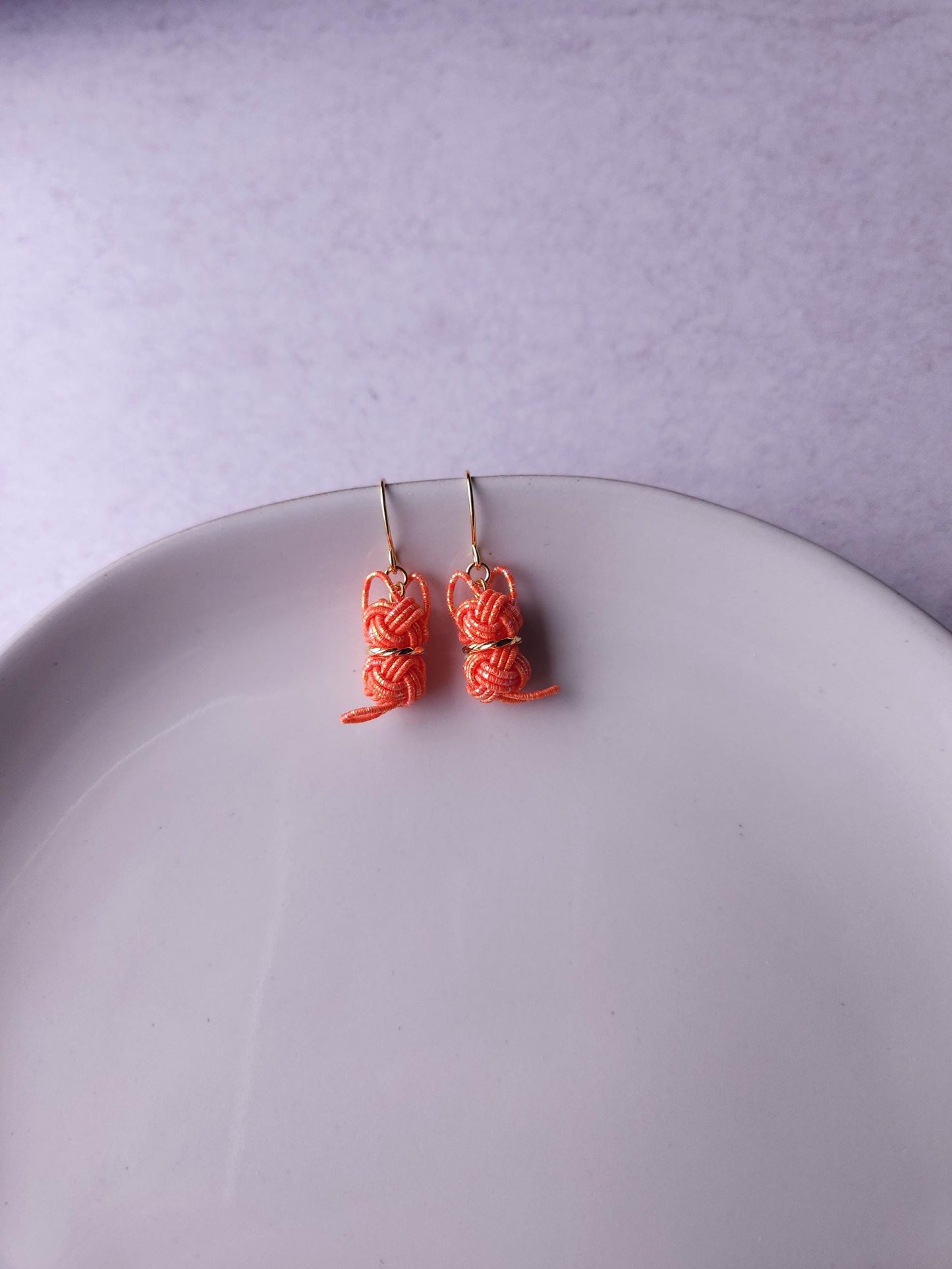Cat Earrings - Shiny Orange