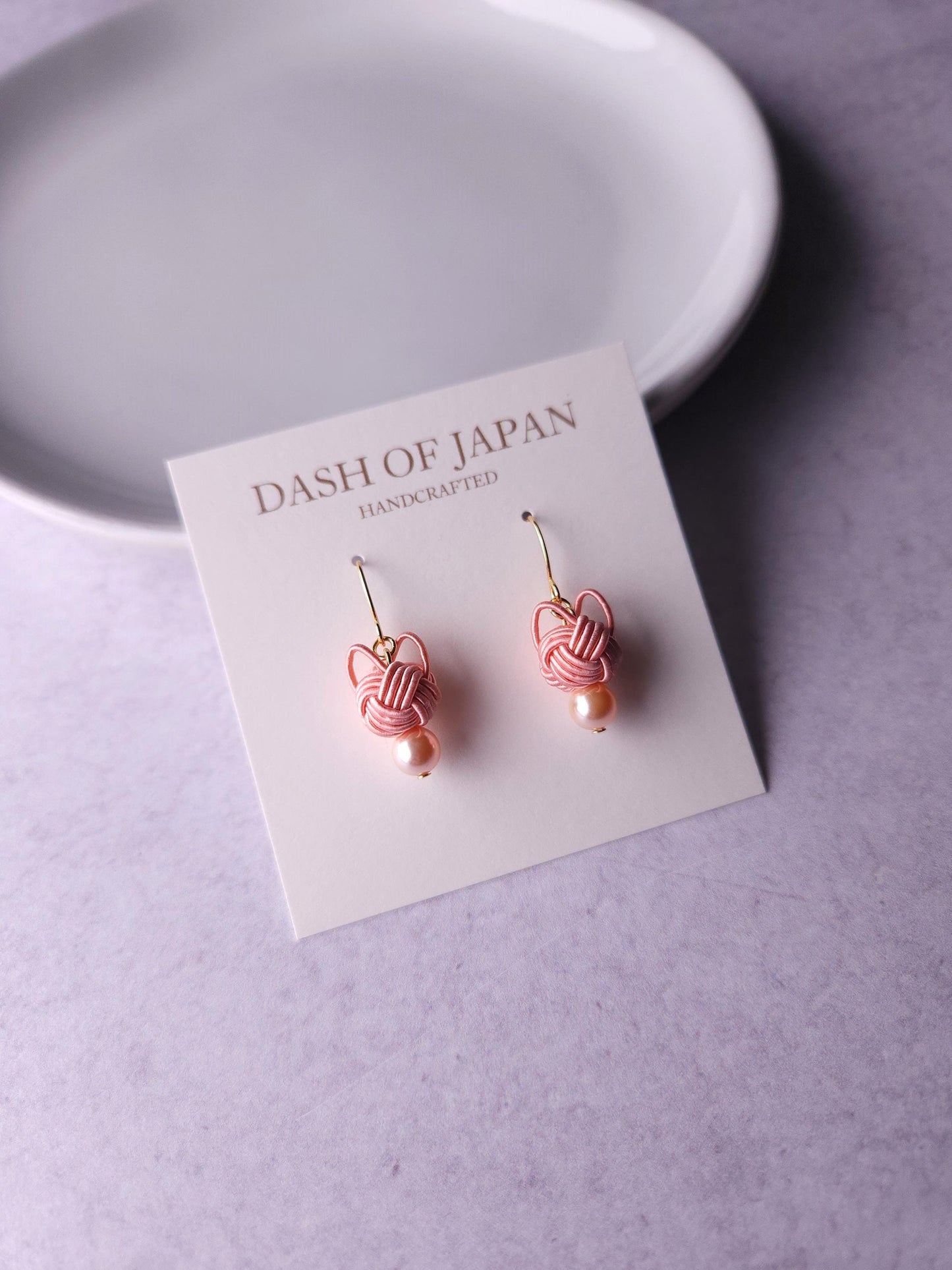 Cat Head Earrings - Coral Pink