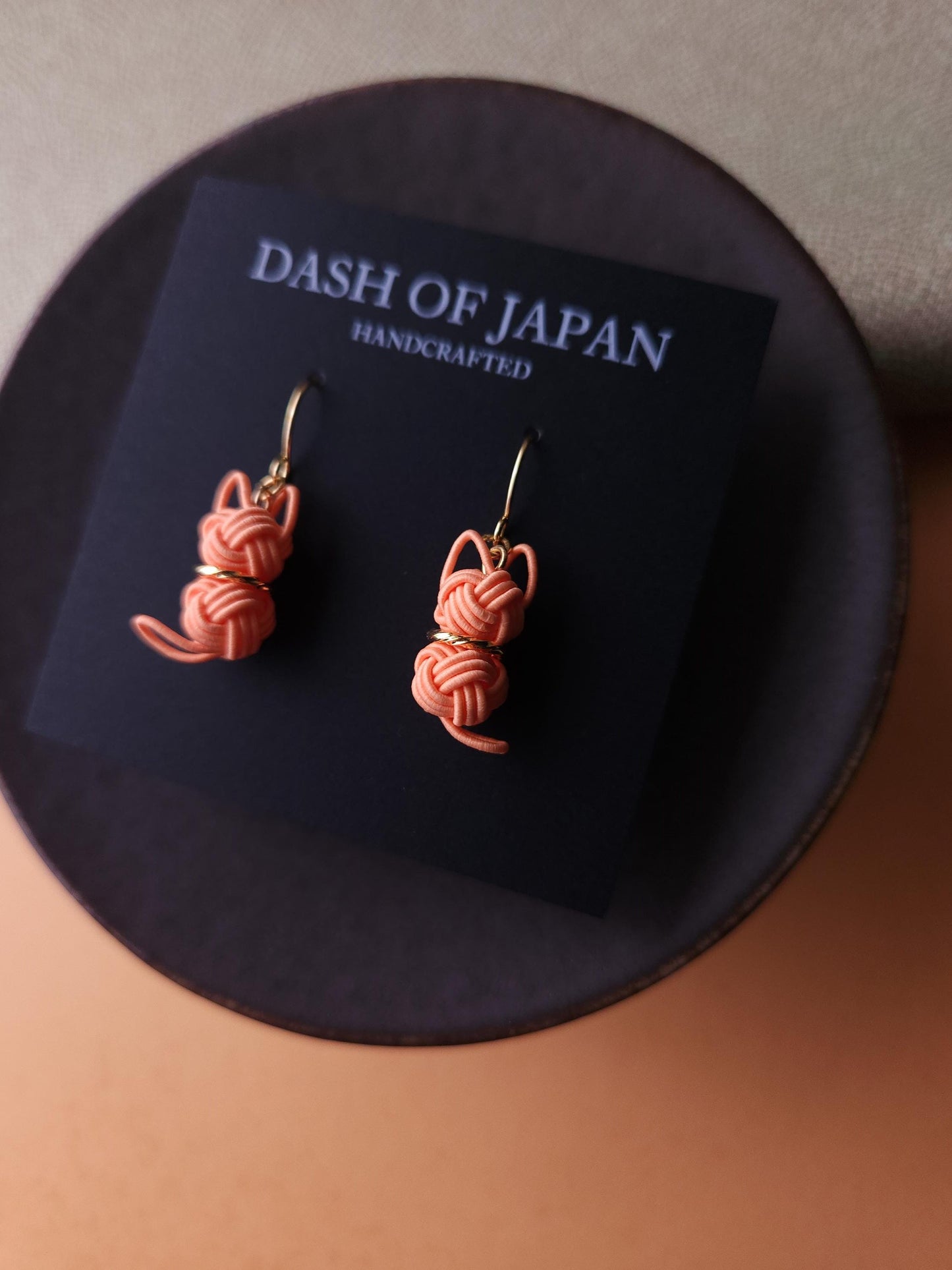 Cat Earrings - Apricot Orange