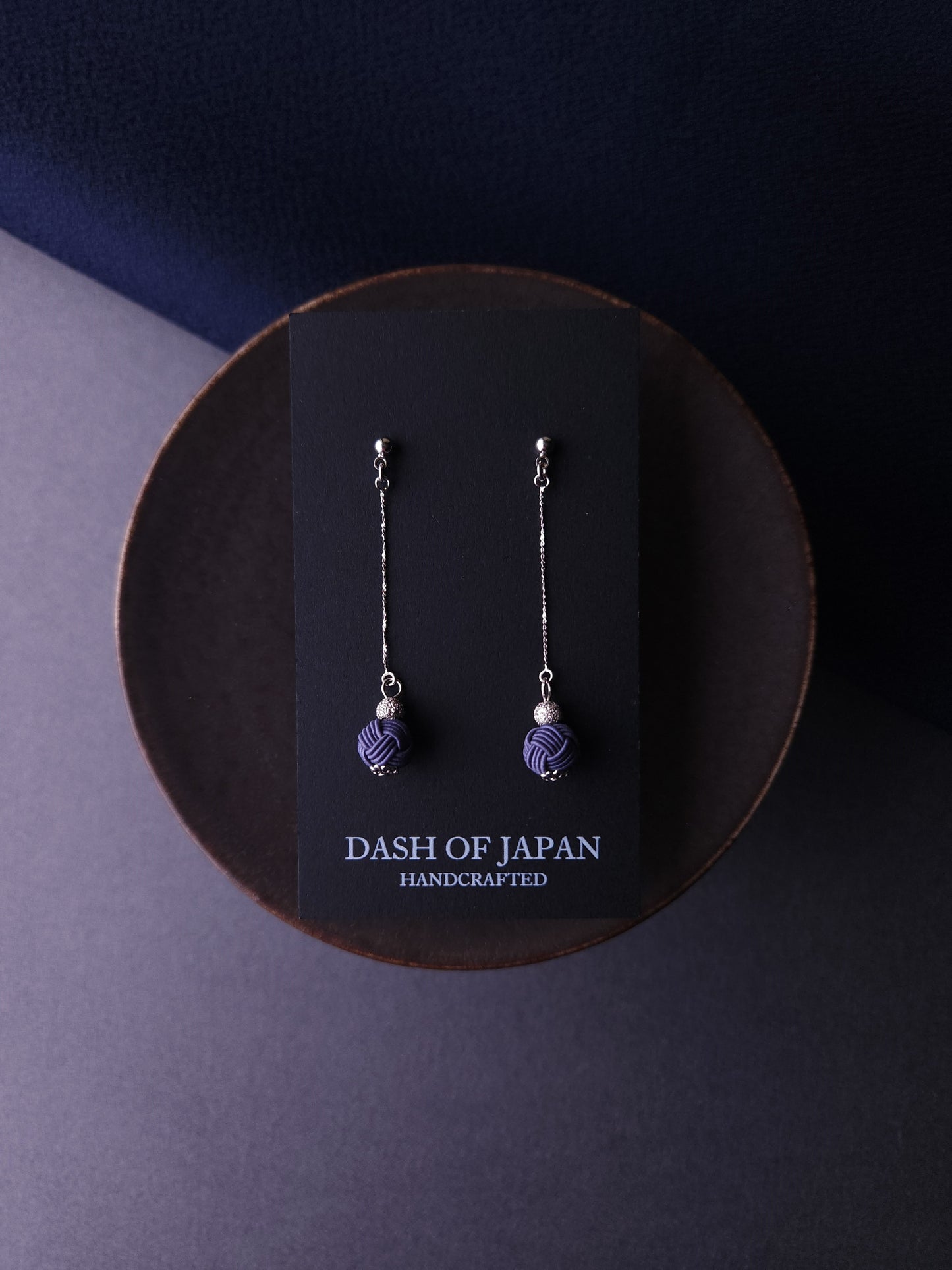 Long Drop Earrings - Blue Gray