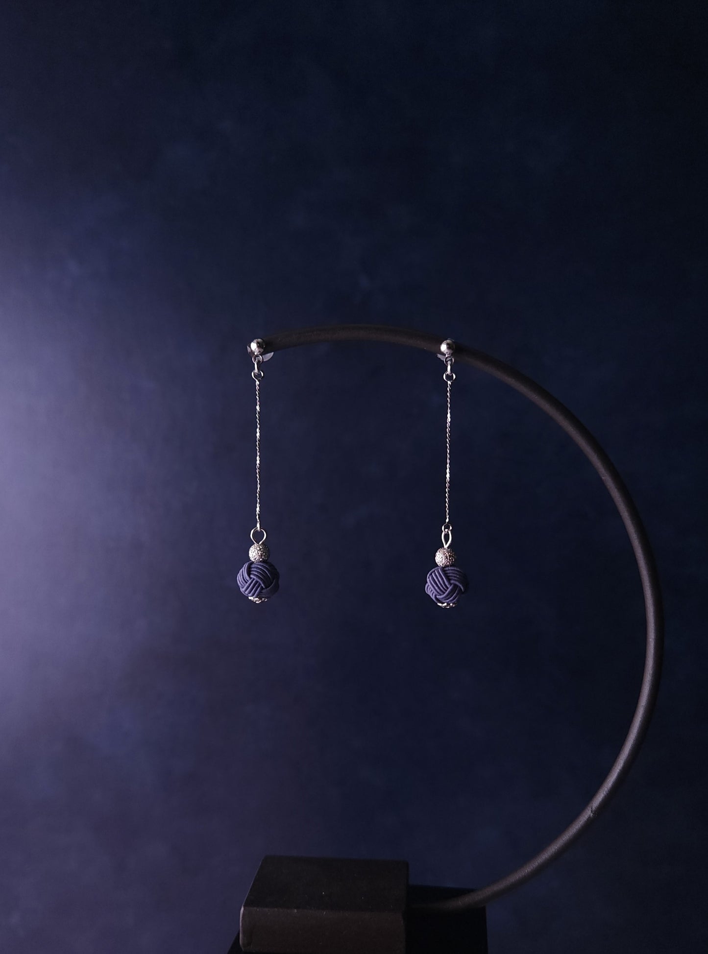 Long Drop Earrings - Blue Gray