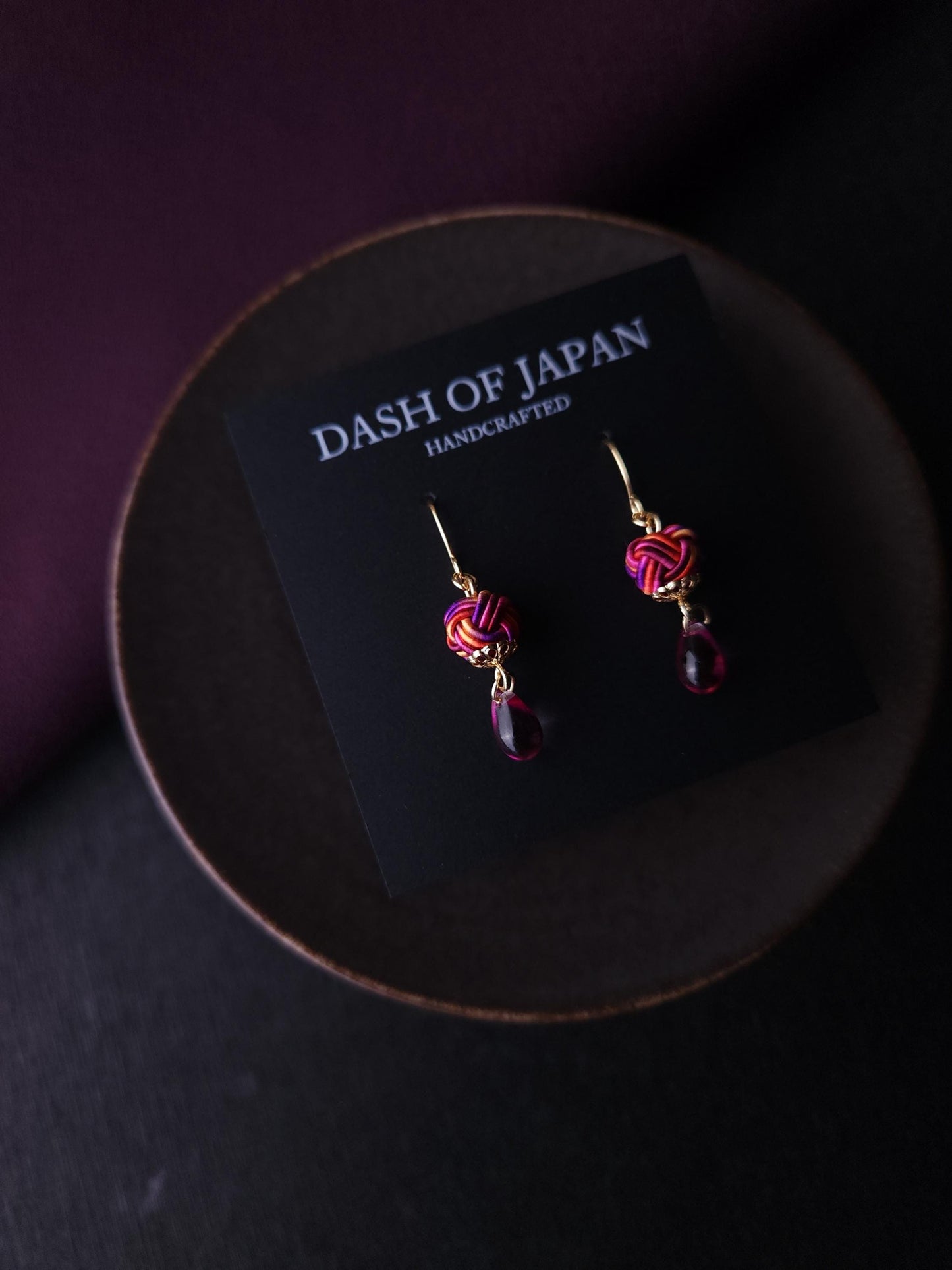 Simple Drop Earrings - Purple Pink Orange