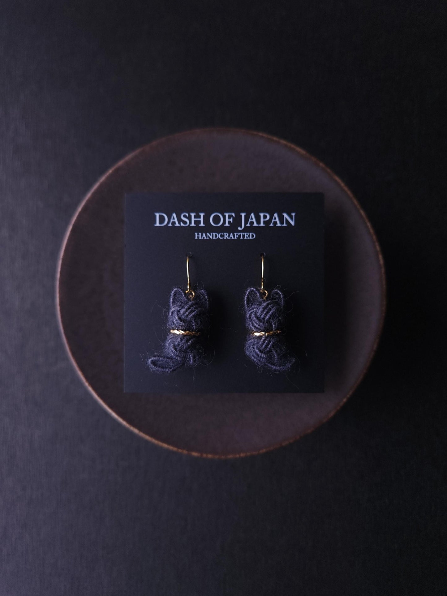 Fluffy Cat Earrings - Charcoal Gray