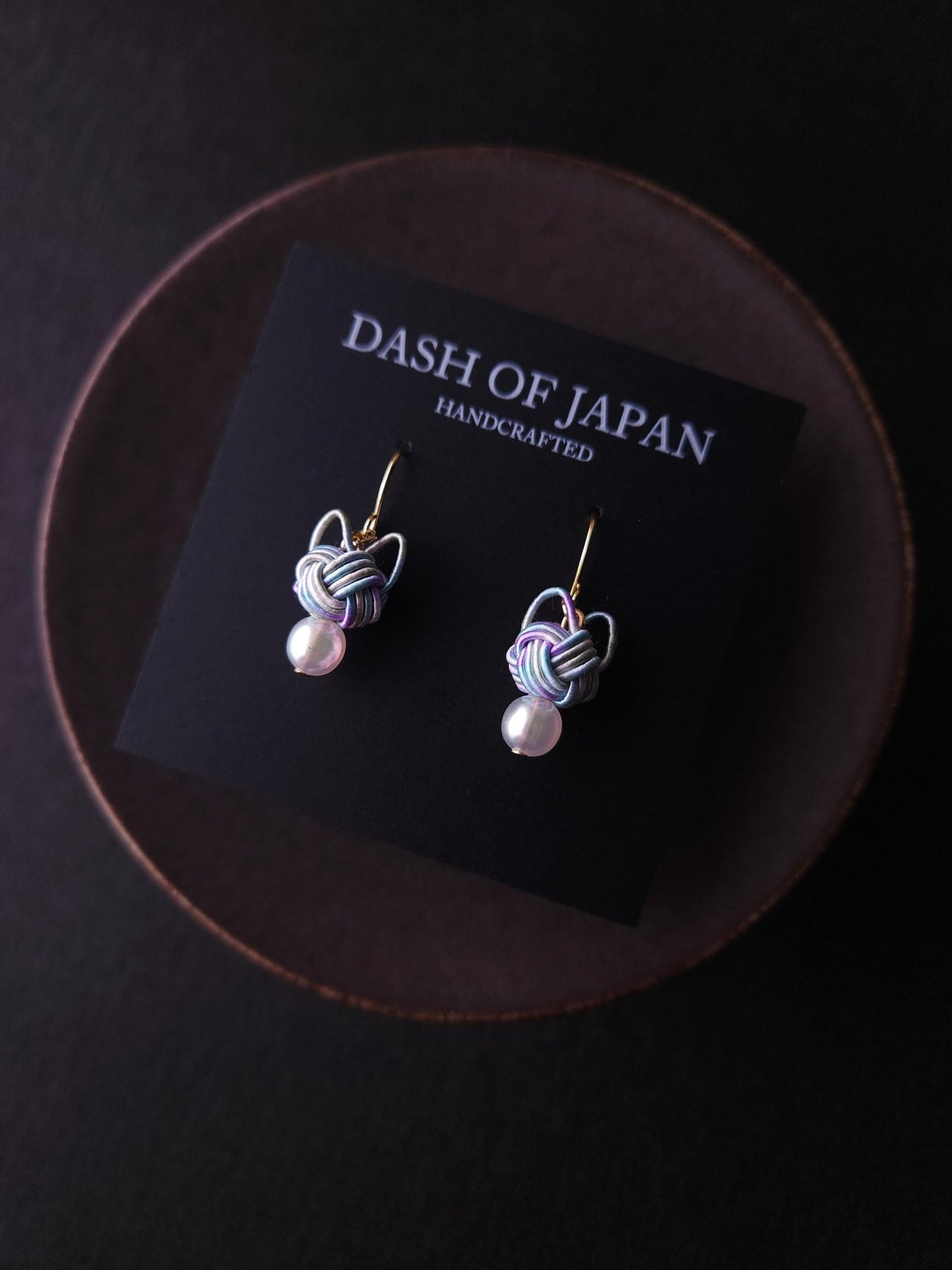 Cat Head Earrings - Hydrangea Blue