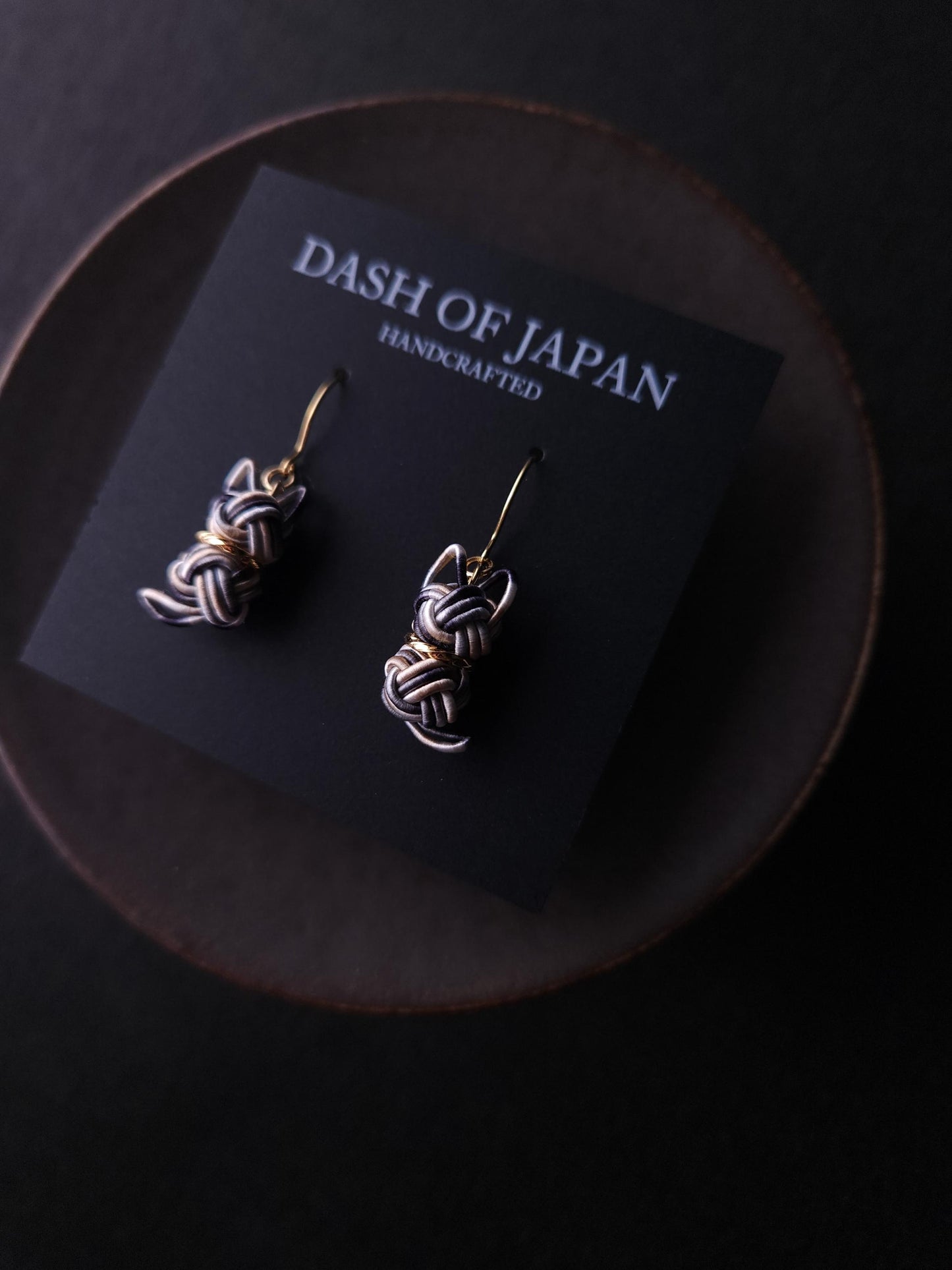 Cat Earrings- Black and White Bicolor