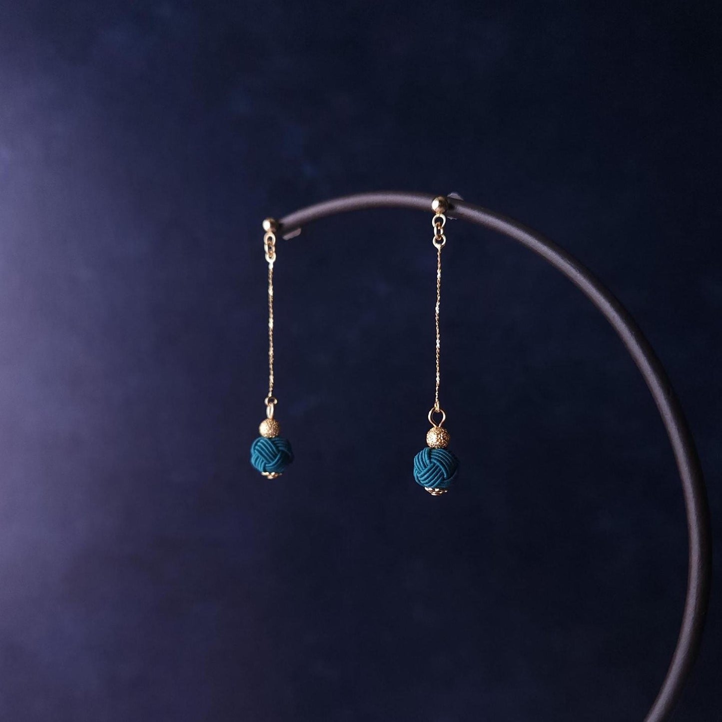 Long Drop Earrings- Teal