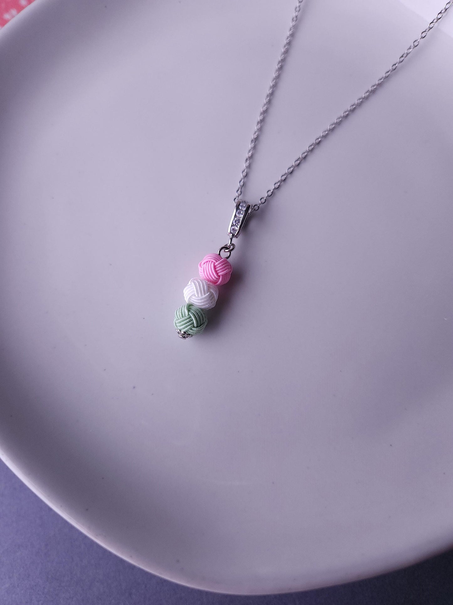 Hanami Dango Dumpling Necklace