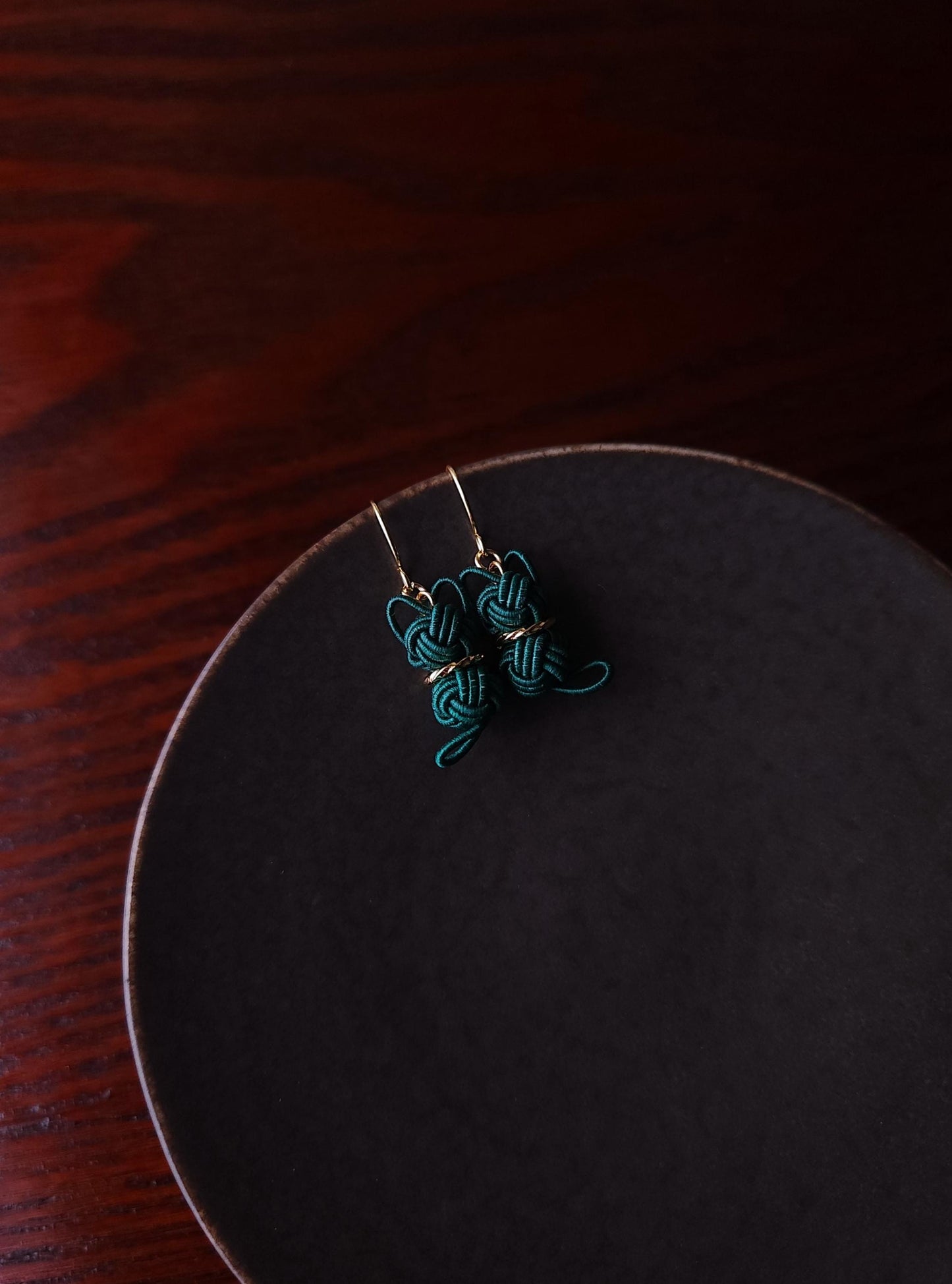 Cat Earrings - Deep Green