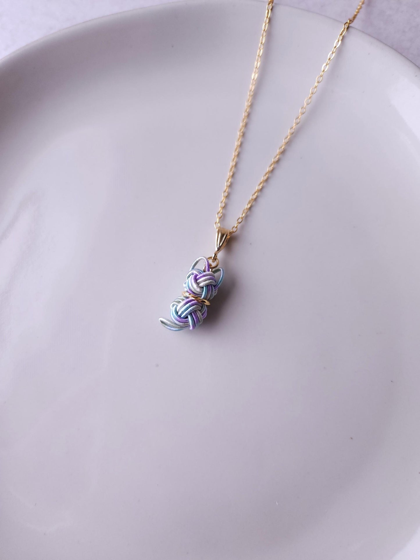 Cat Necklace - Hydrangea Blue