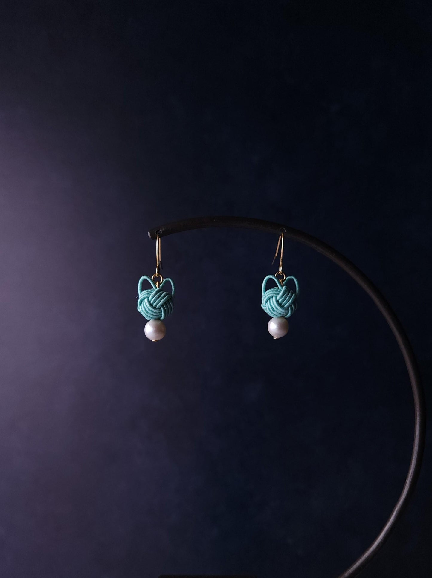 Cat Head Earrings - Seafoam Green