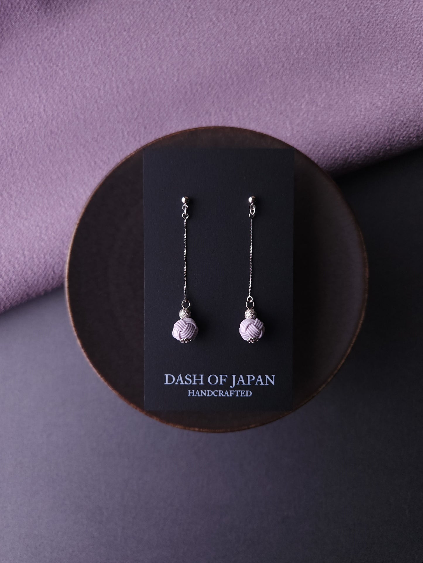 Long Drop Earrings - Lavender Gray