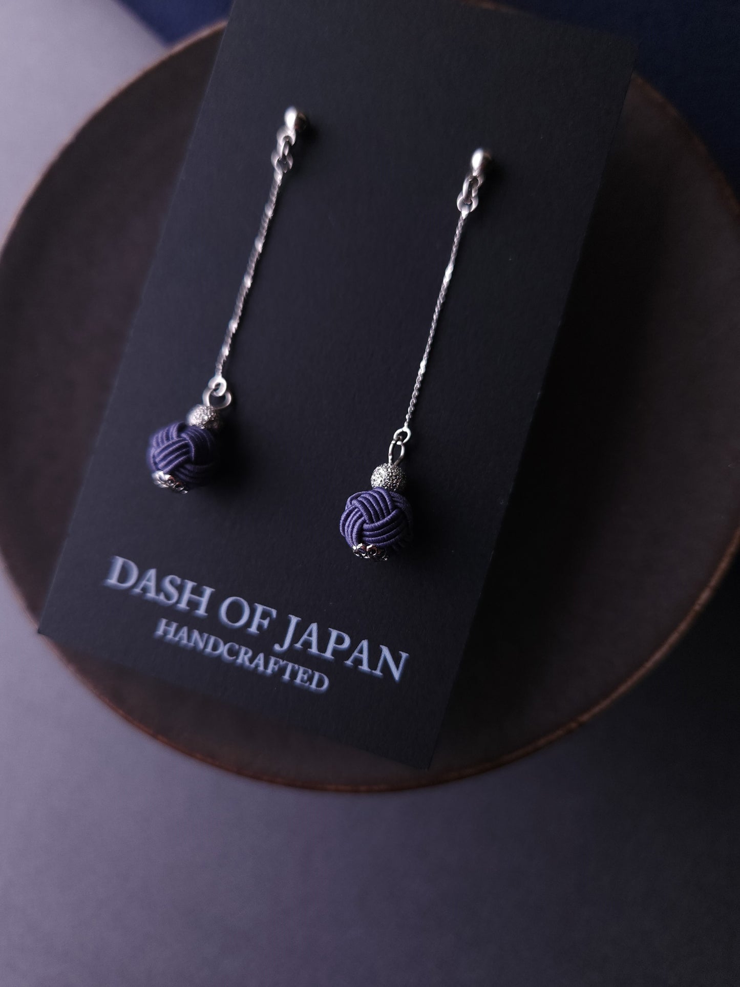 Long Drop Earrings - Blue Gray