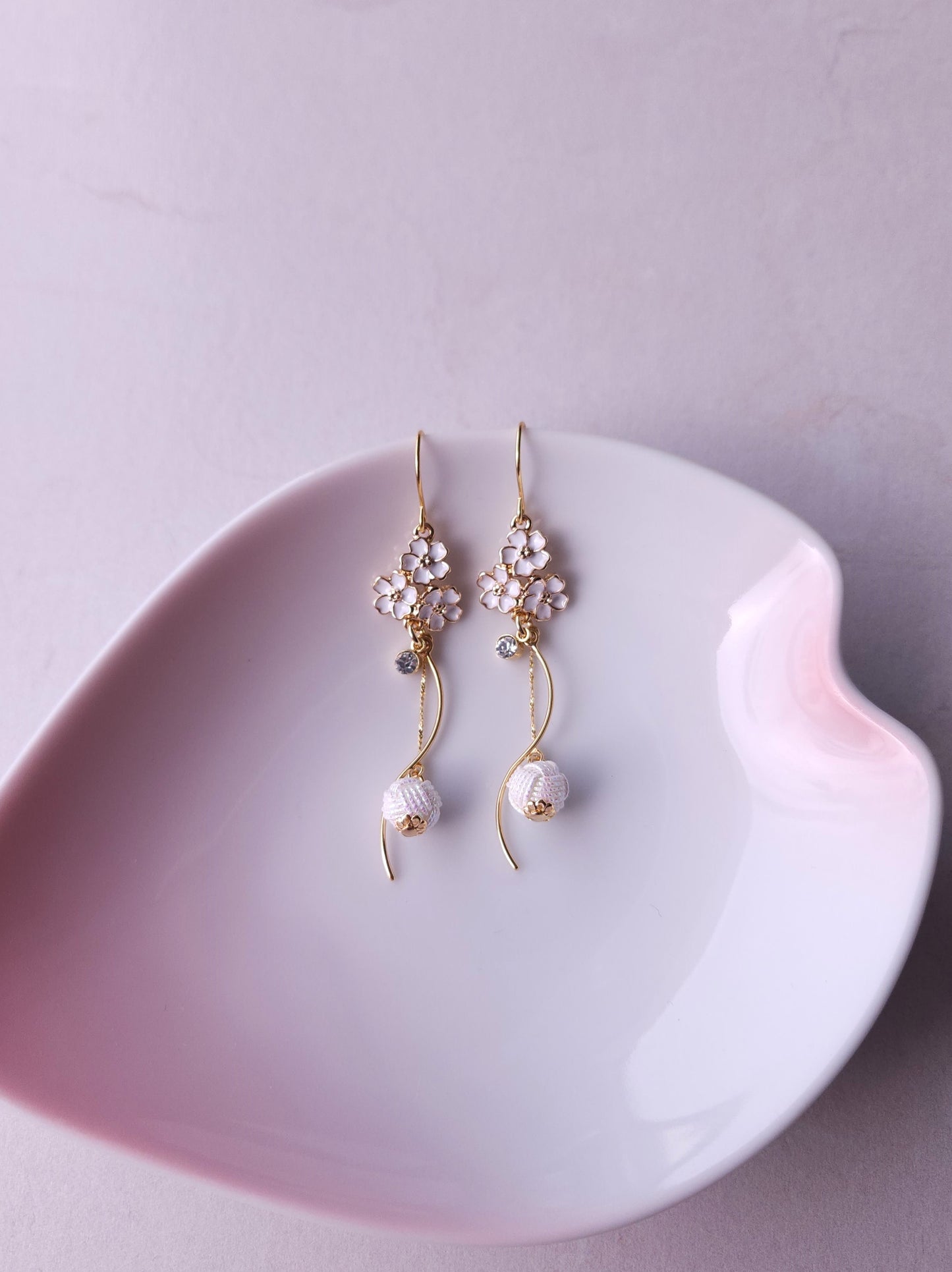 Sakura Blossom Earrings - White