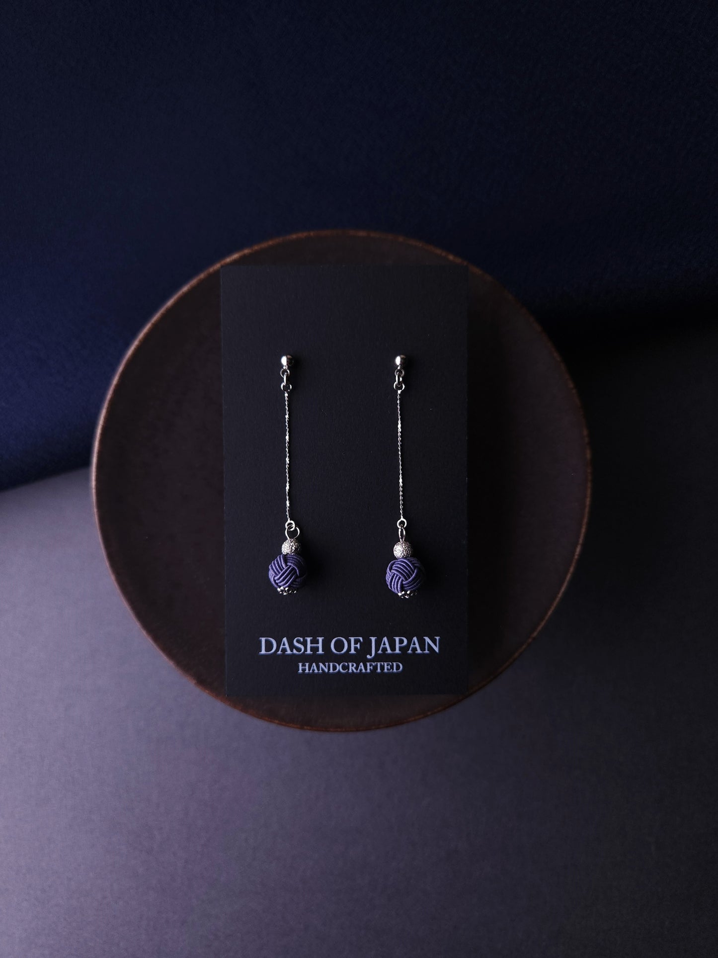 Long Drop Earrings - Blue Gray