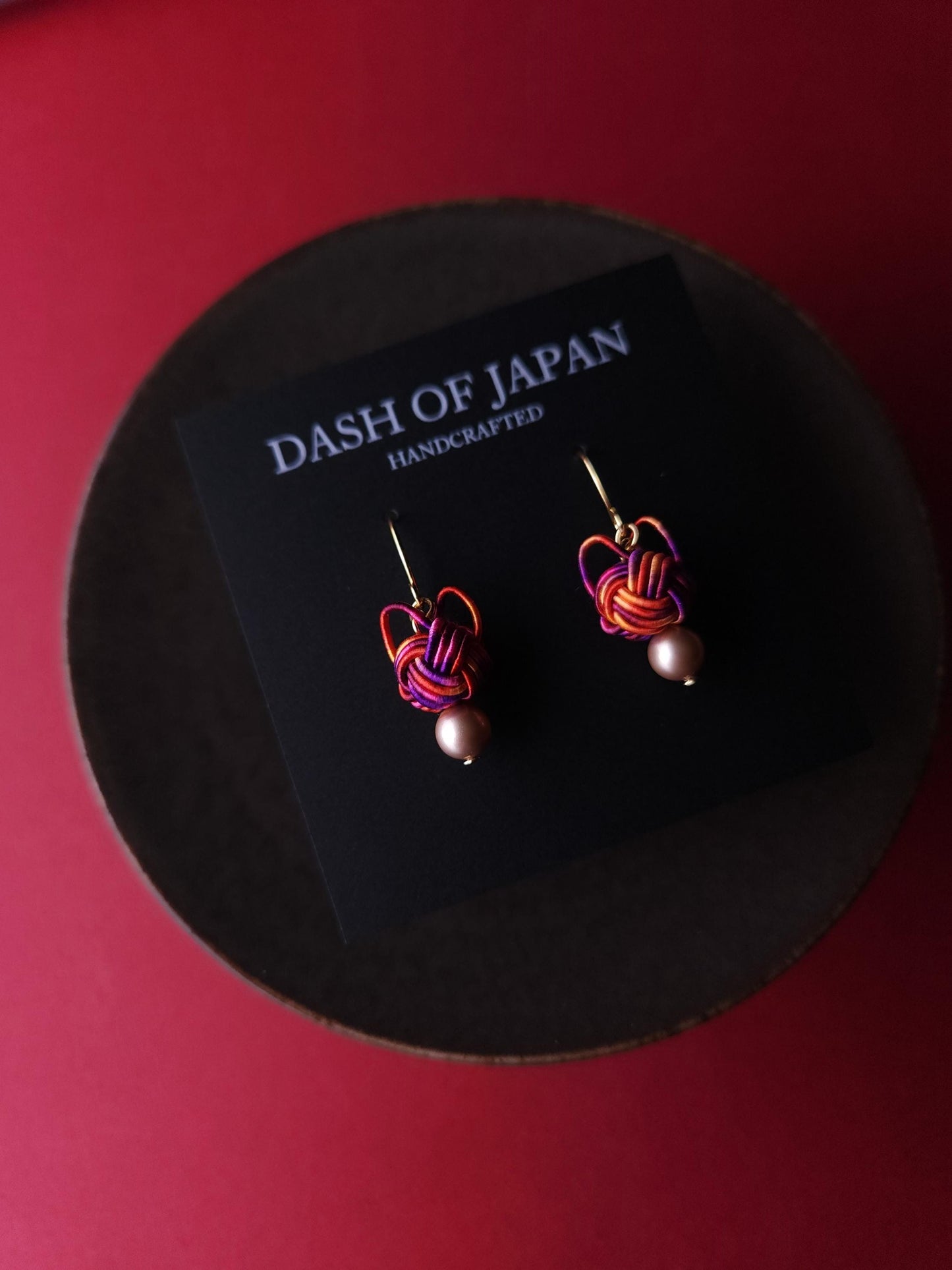Cat Head Earring - Purple Orange