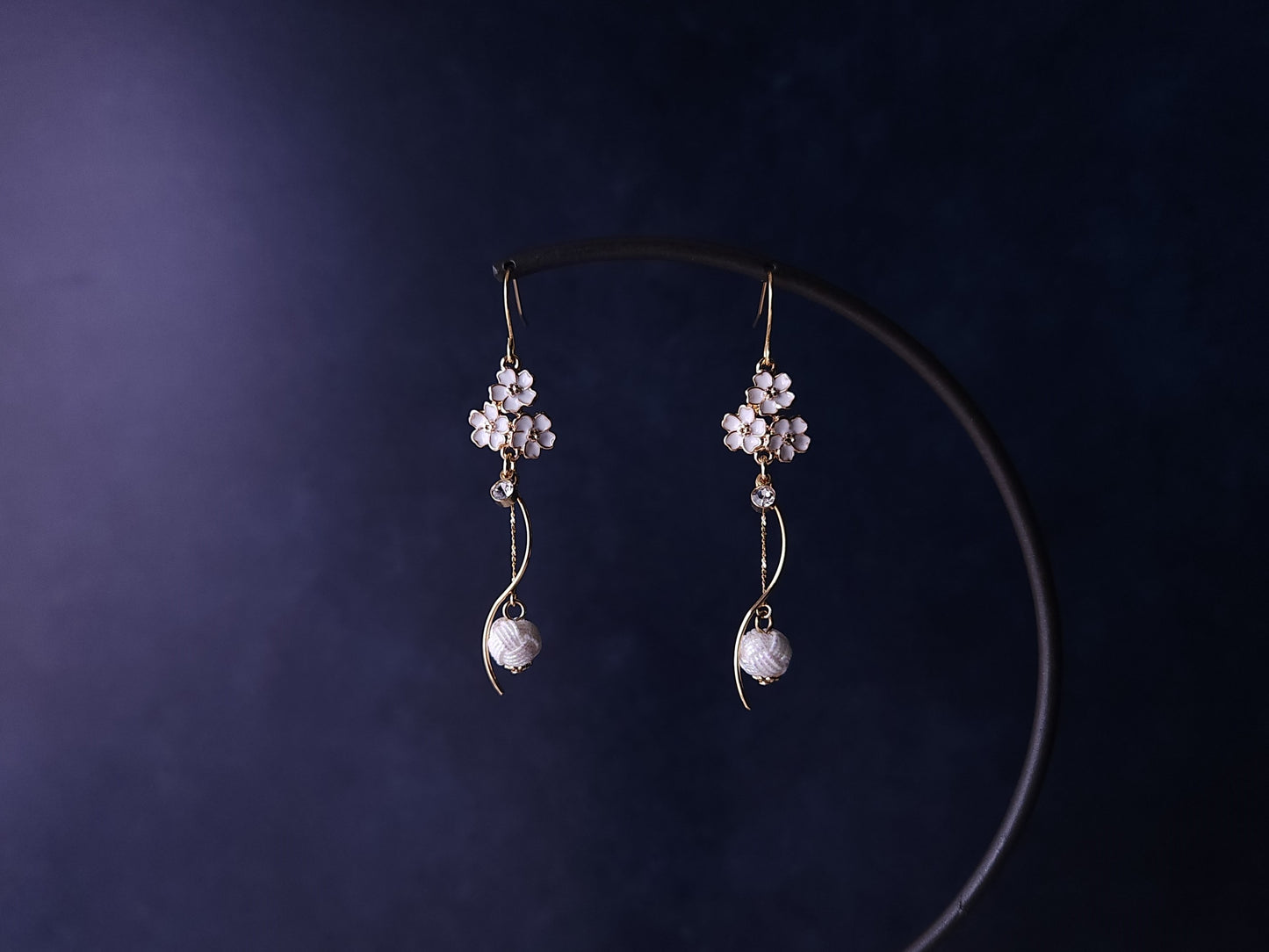 Sakura Blossom Earrings - White