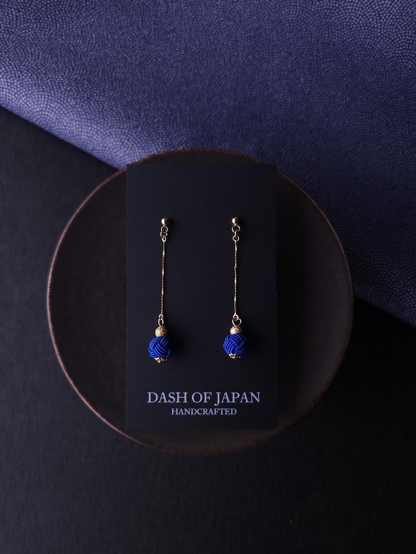 Long Drop Earrings - Blue