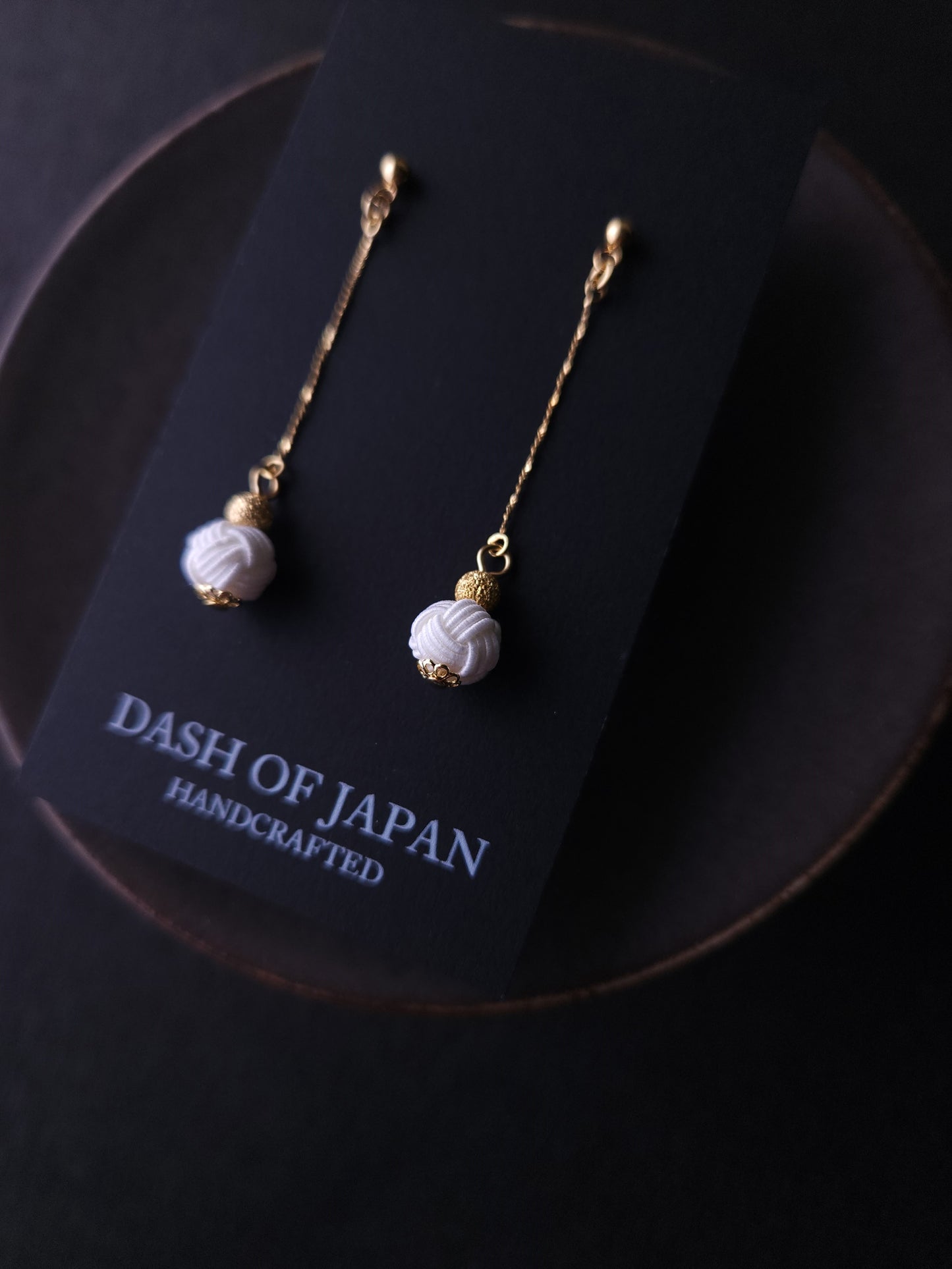 Long Drop Earrings - White