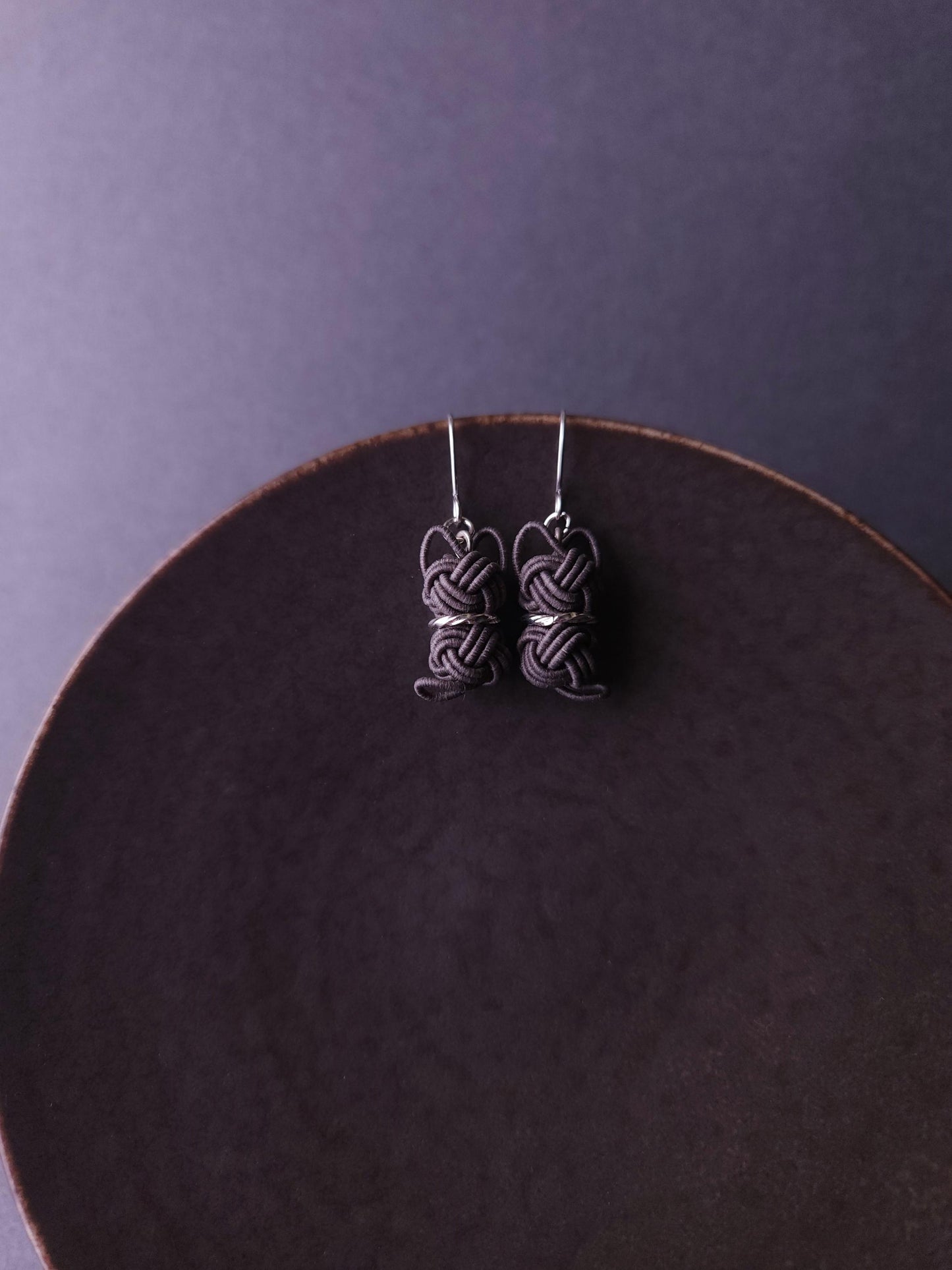 Cat Earrings - Charcoal Gray