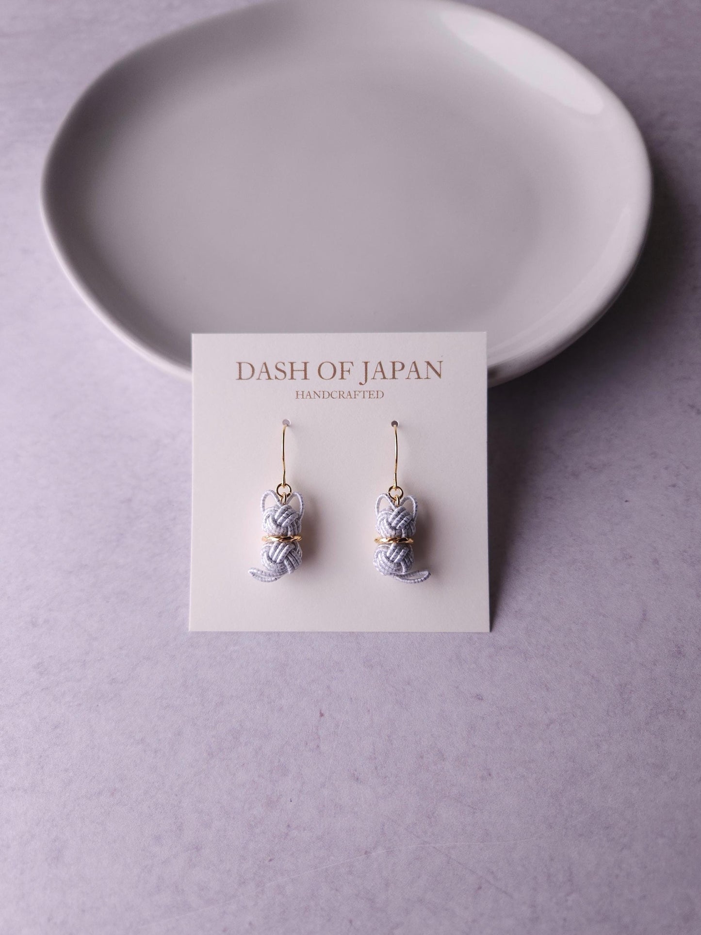 Cat Earrings - White x Silver