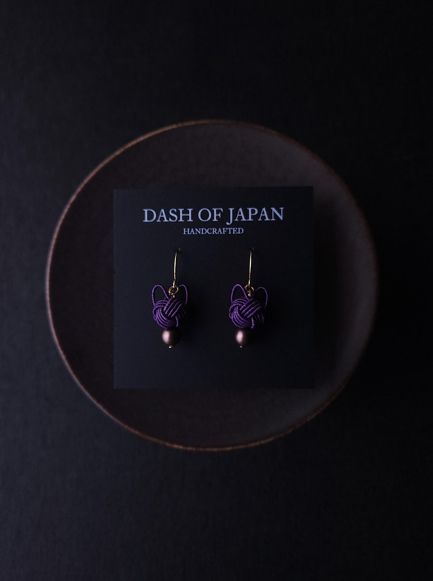 Cat Head Earrings - Eggplant Purple