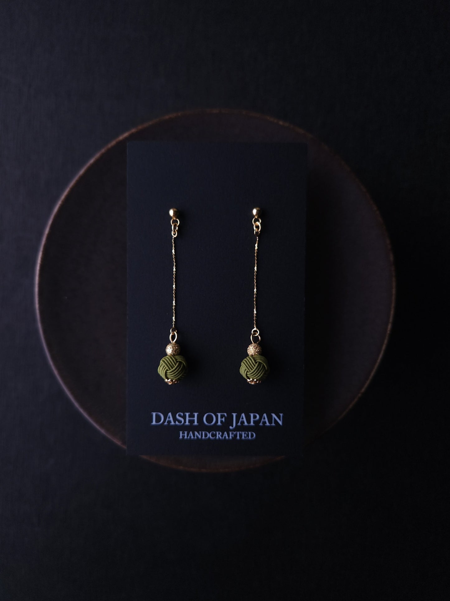 Long Drop Earrings - Matcha Green