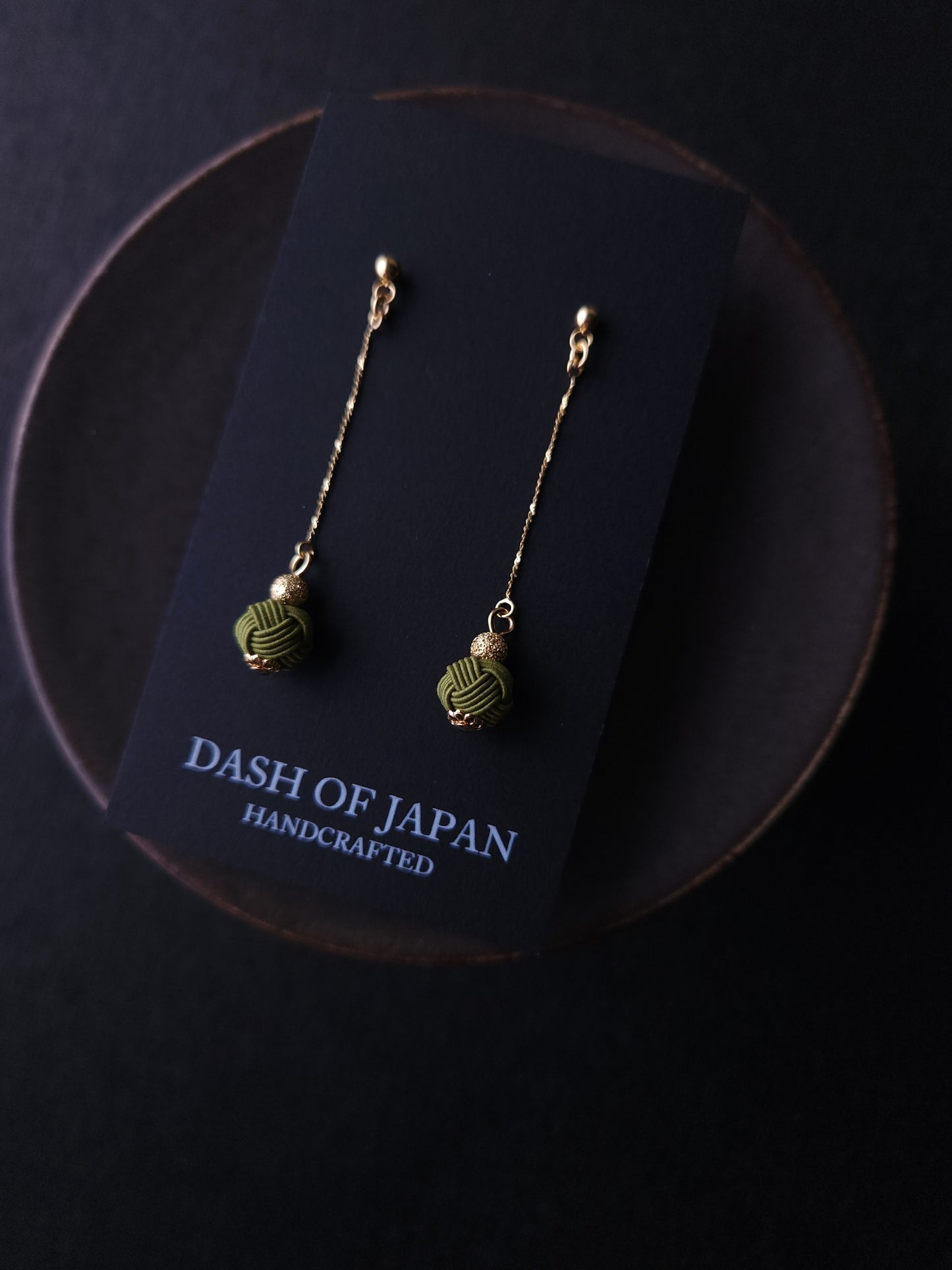 Long Drop Earrings - Matcha Green
