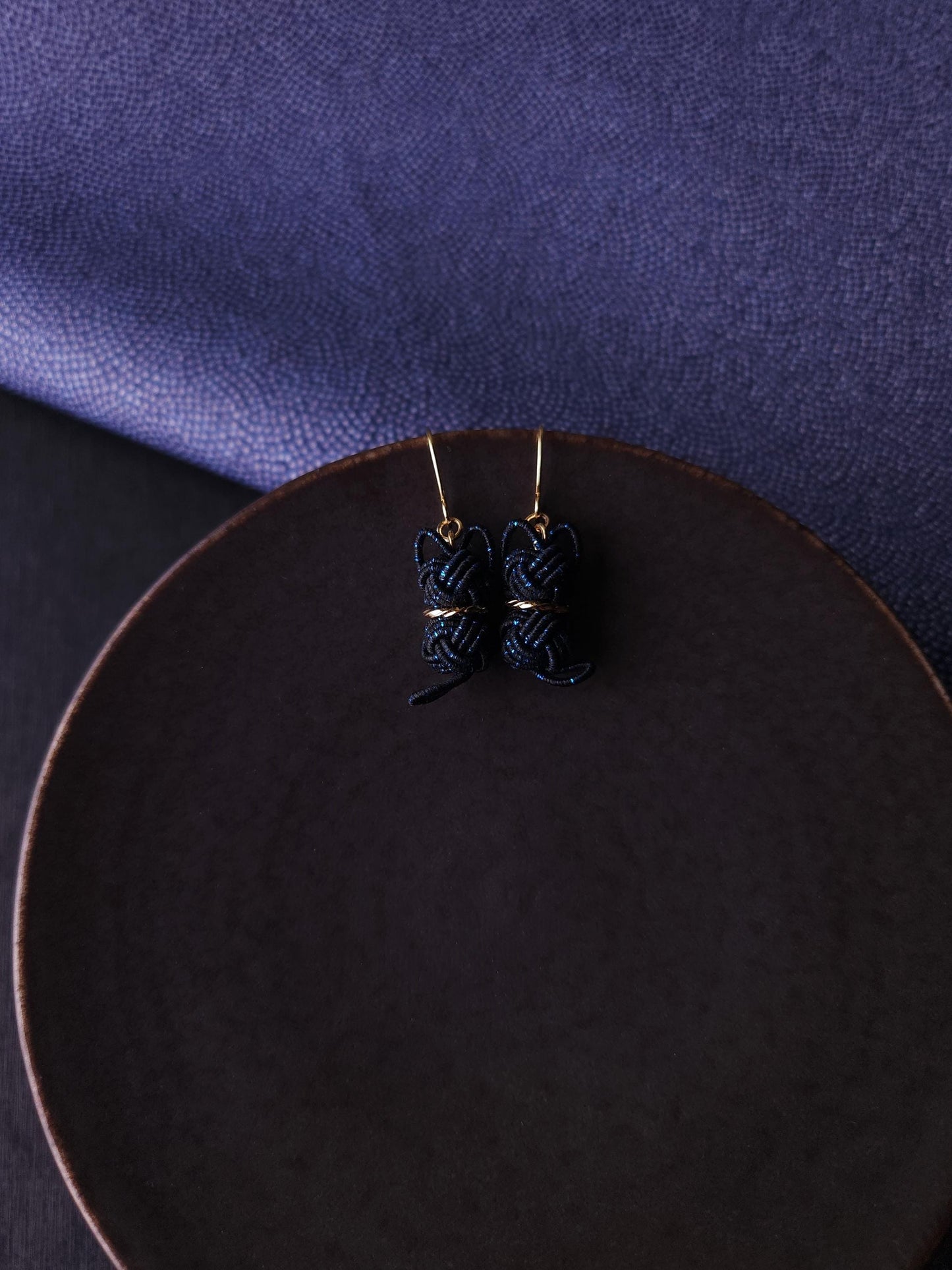 Cat Earrings - Black and Blue