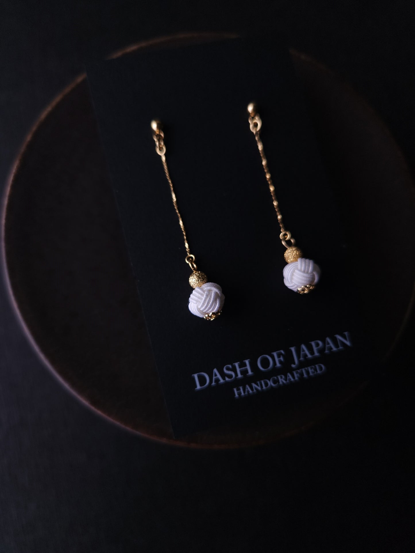 Long Drop Earrings - White