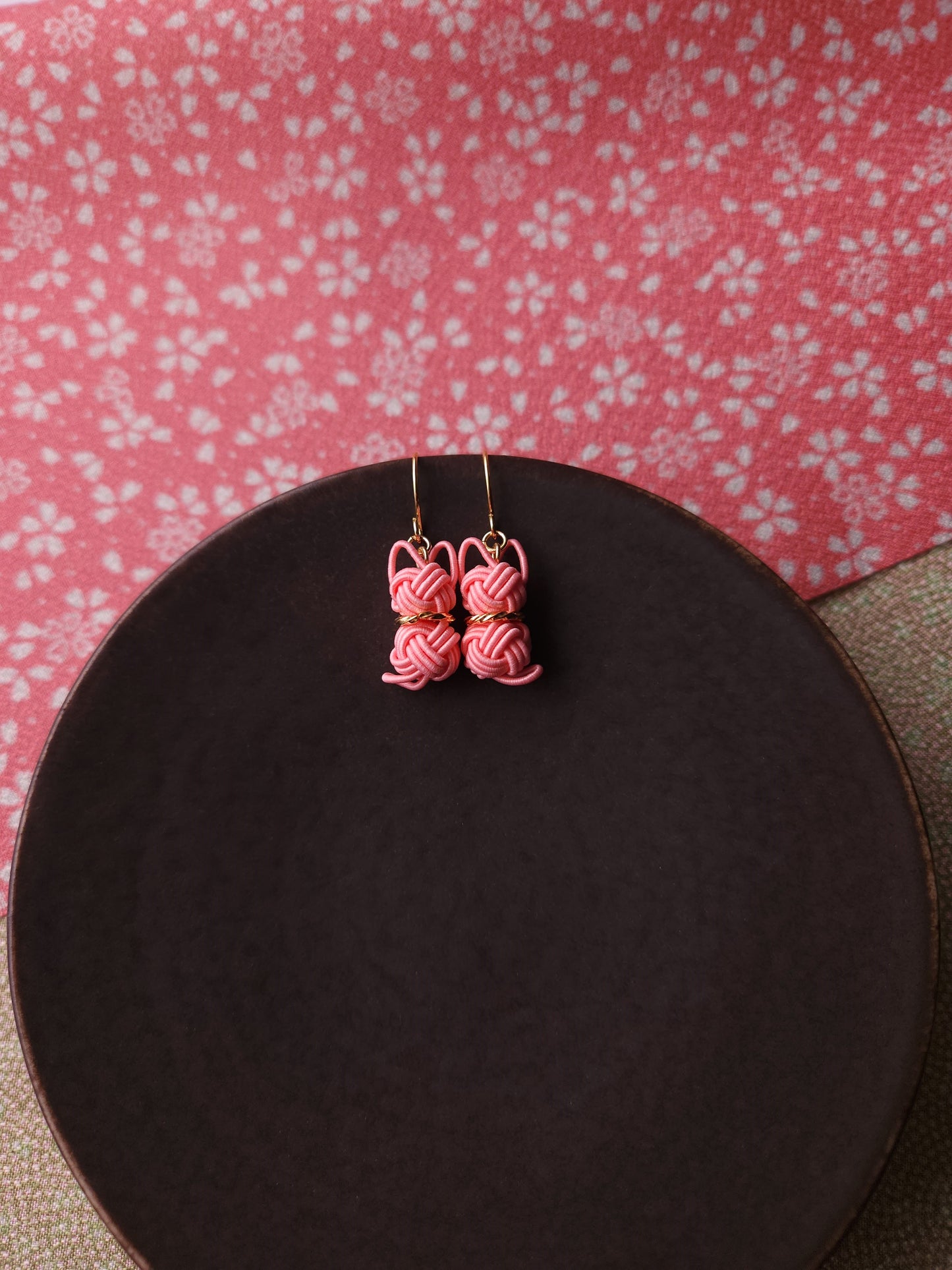 Cat Earrings - Coral Pink