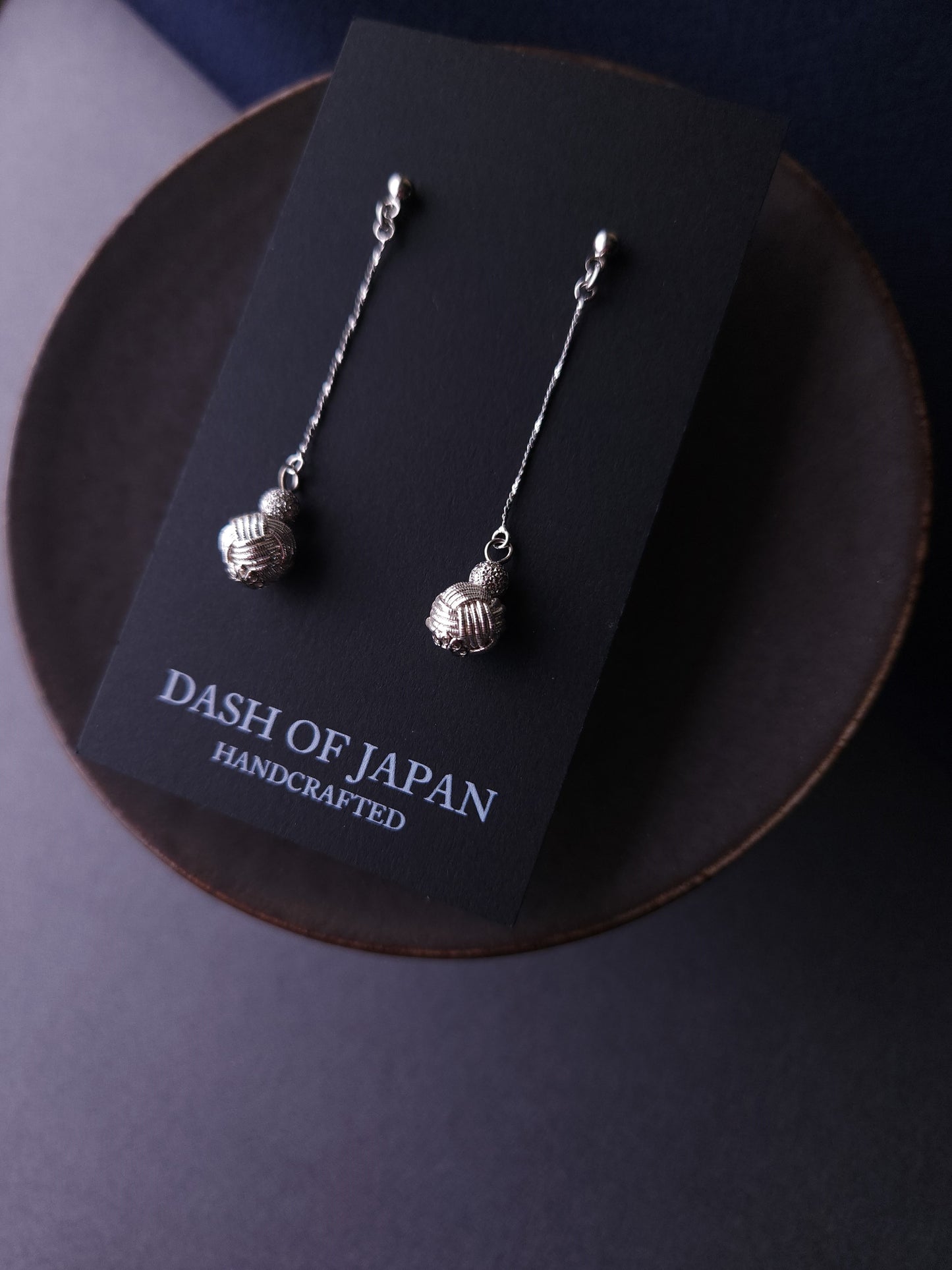 Long Drop Earrings - Metallic Silver