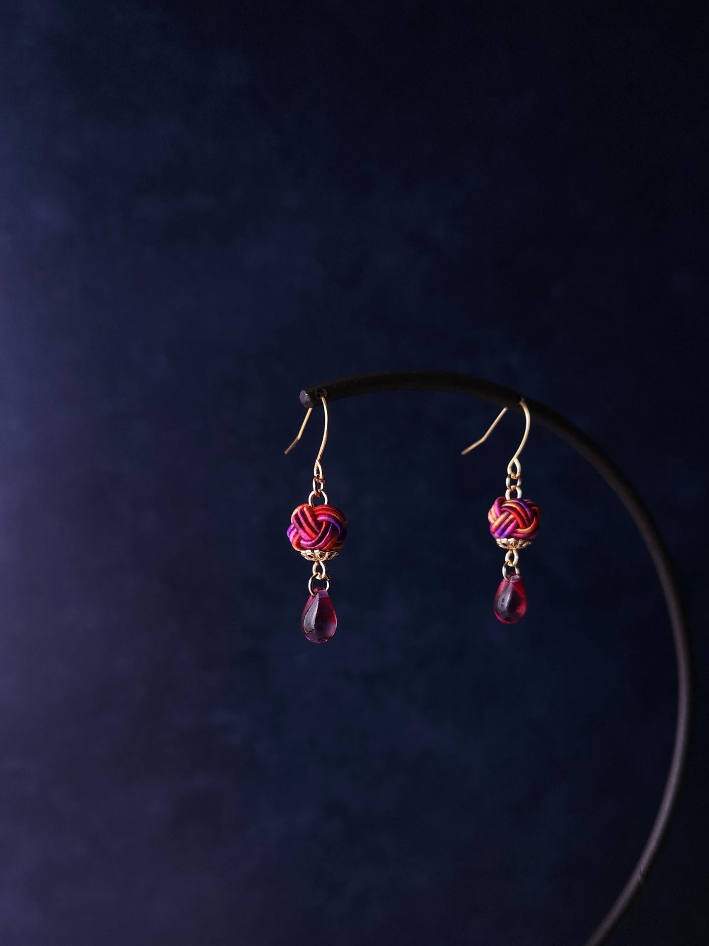 Simple Drop Earrings - Purple Pink Orange